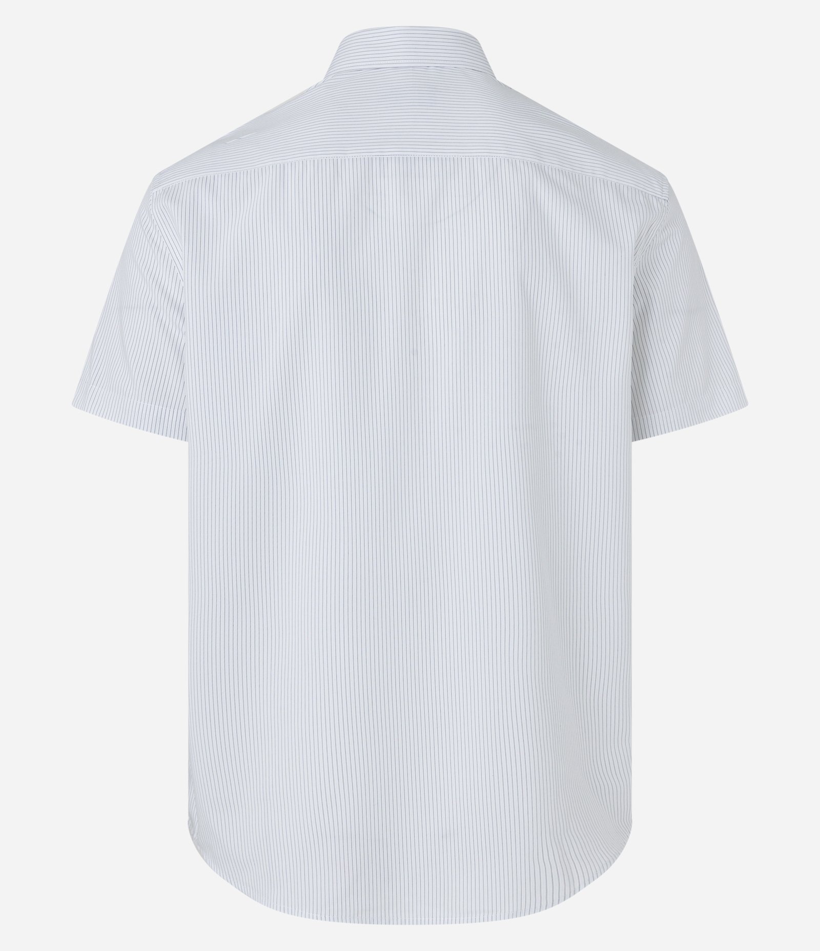 Camisa Listrada em Fibra de Bambu com Bolso Branco/ Azul 7
