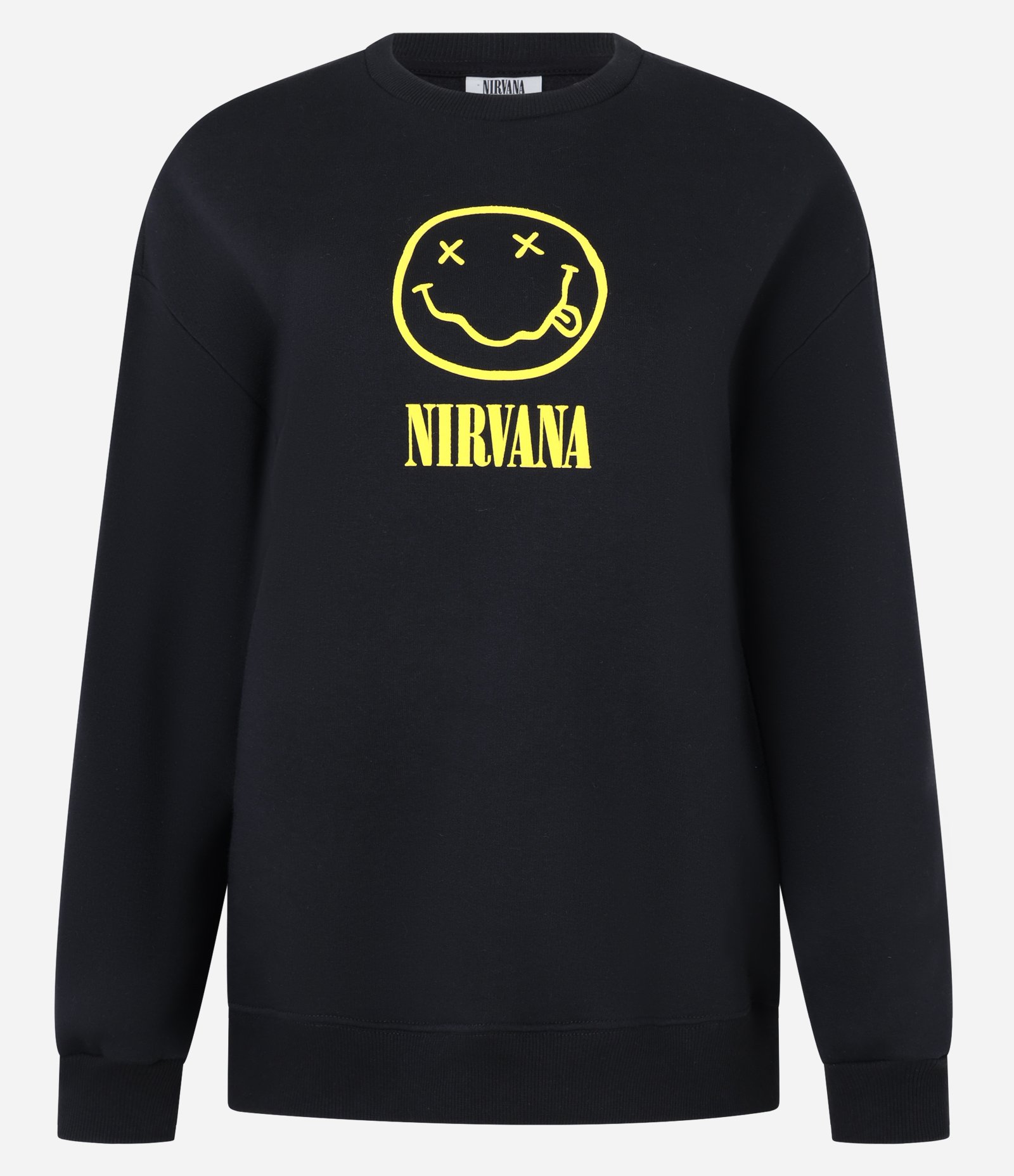 Blusão em Moletom com Forro Fleece e Estampa Frente e Costas Nirvana Preto 5