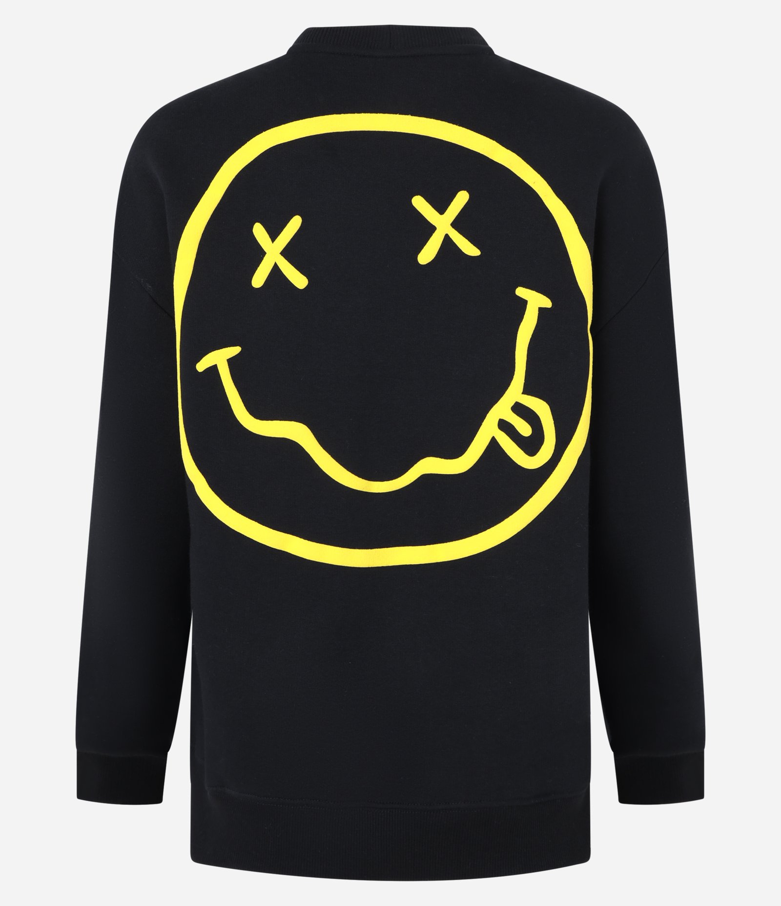 Blusão em Moletom com Forro Fleece e Estampa Frente e Costas Nirvana Preto 6