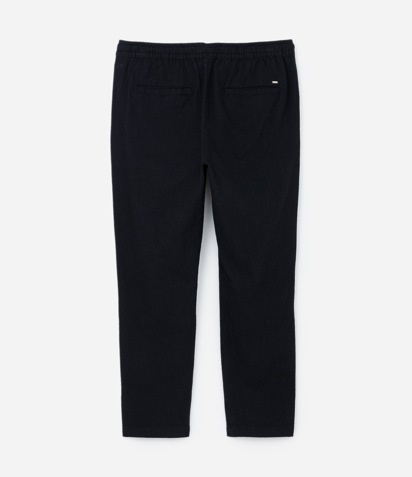 Calça em Algodão com Textura e Amarração na Cintura Preto 3