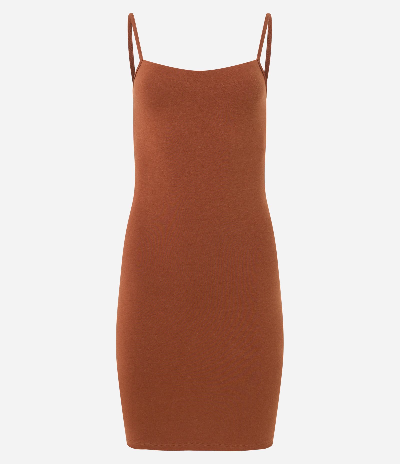 Vestido Curto em Cotton com Alças Finas Marrom 5