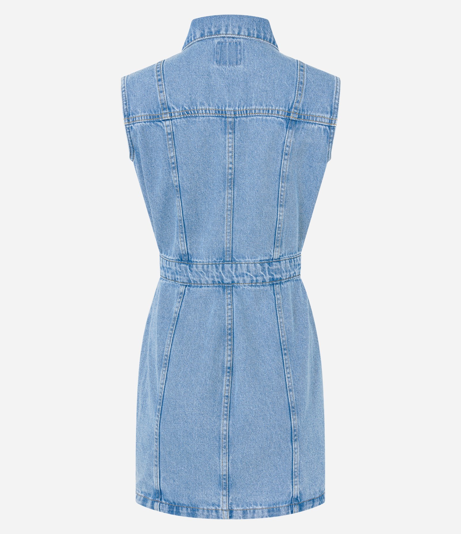 Vestido Curto em Jeans com Abotoamento Frontal Azul 6
