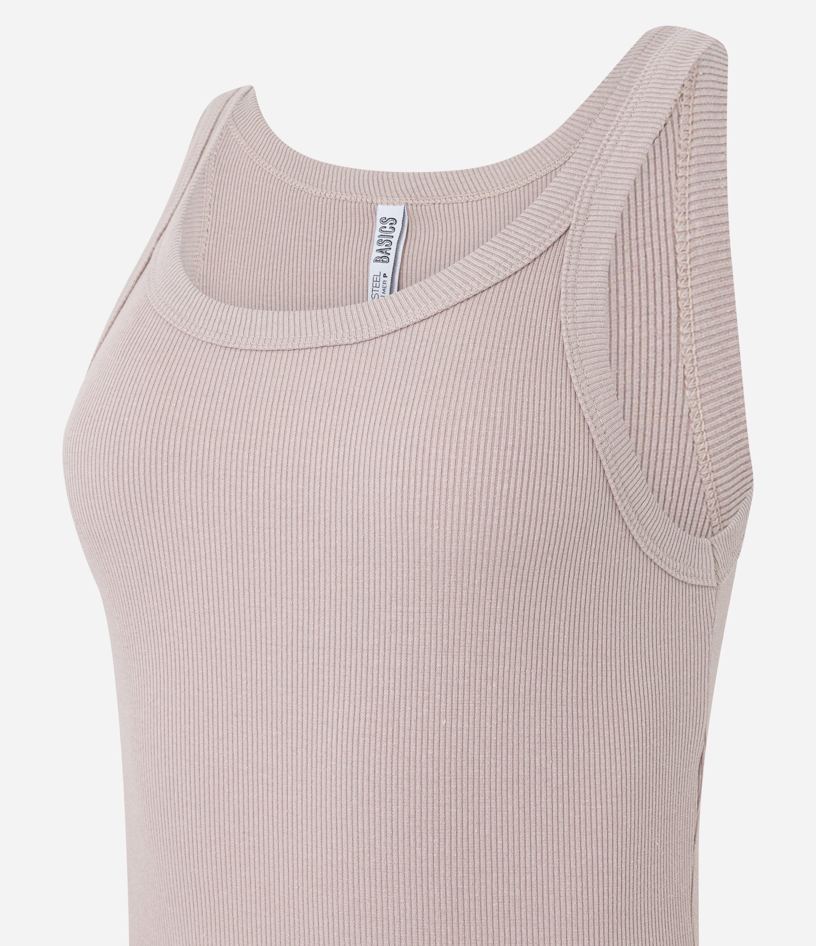 Vestido Curto em Ribana com Textura Canelada Bege Rosado 6