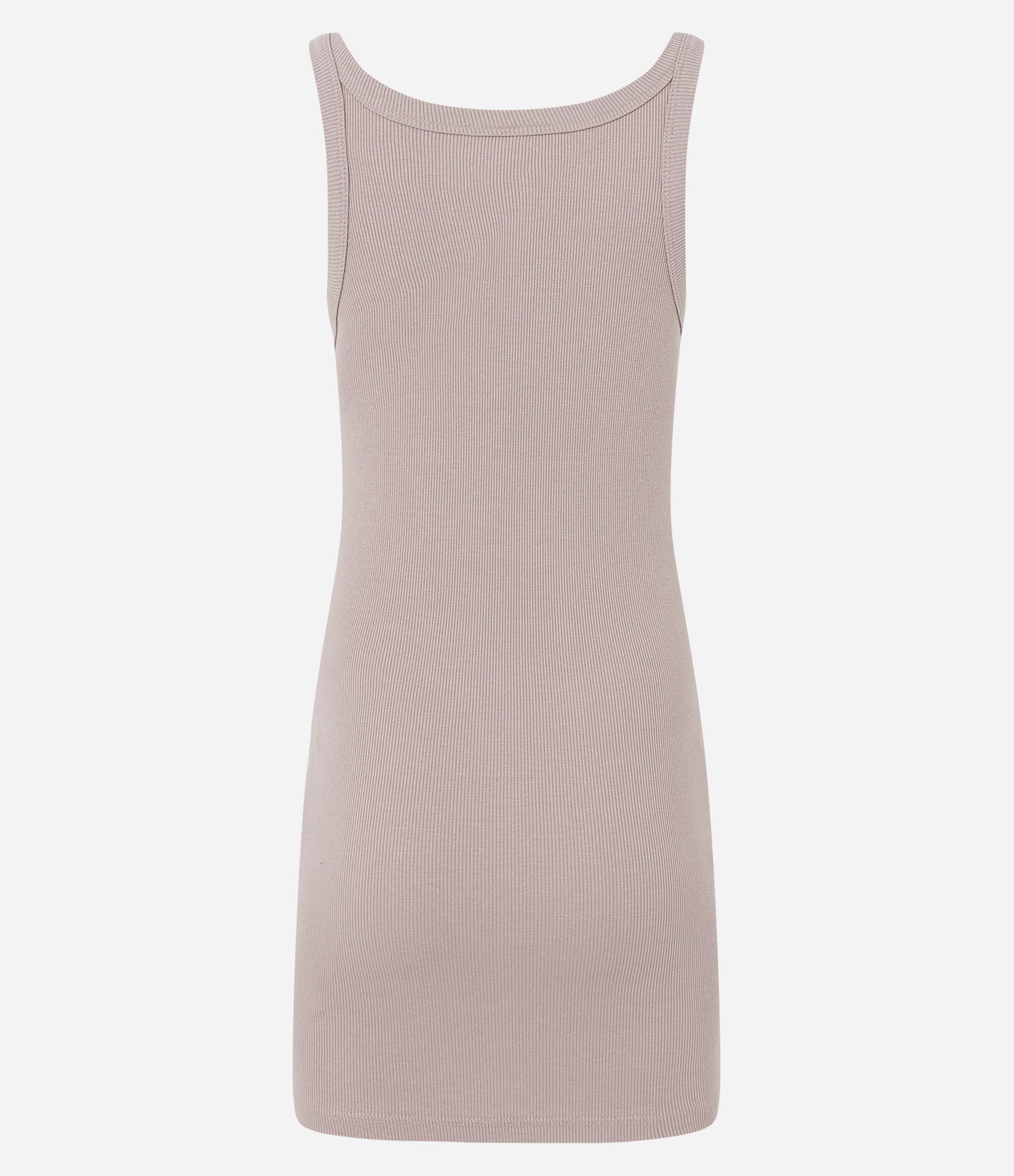 Vestido Curto em Ribana com Textura Canelada Bege Rosado 7