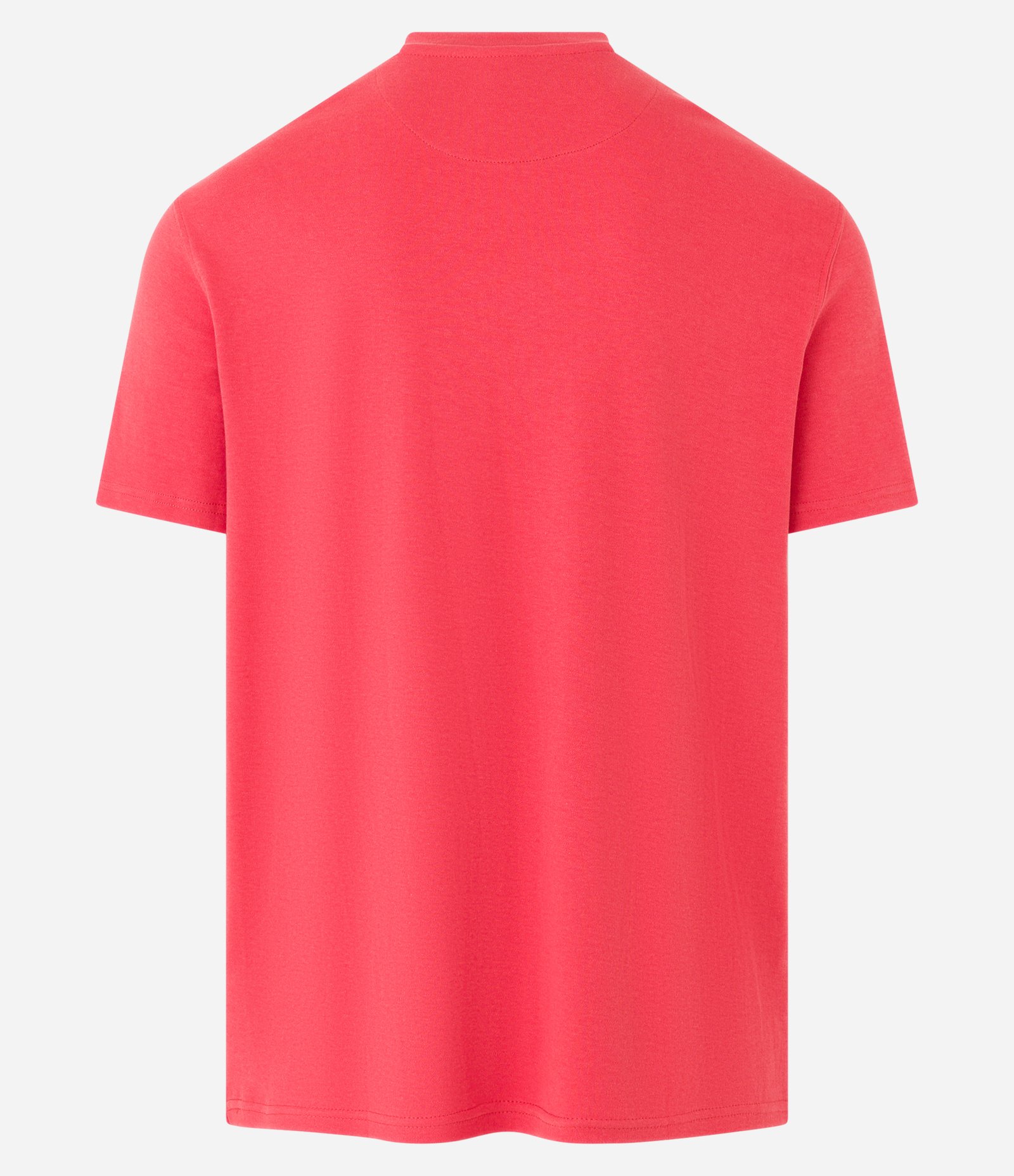 Camiseta Regular em Algodão com Gola Redonda Laranja Coral 7