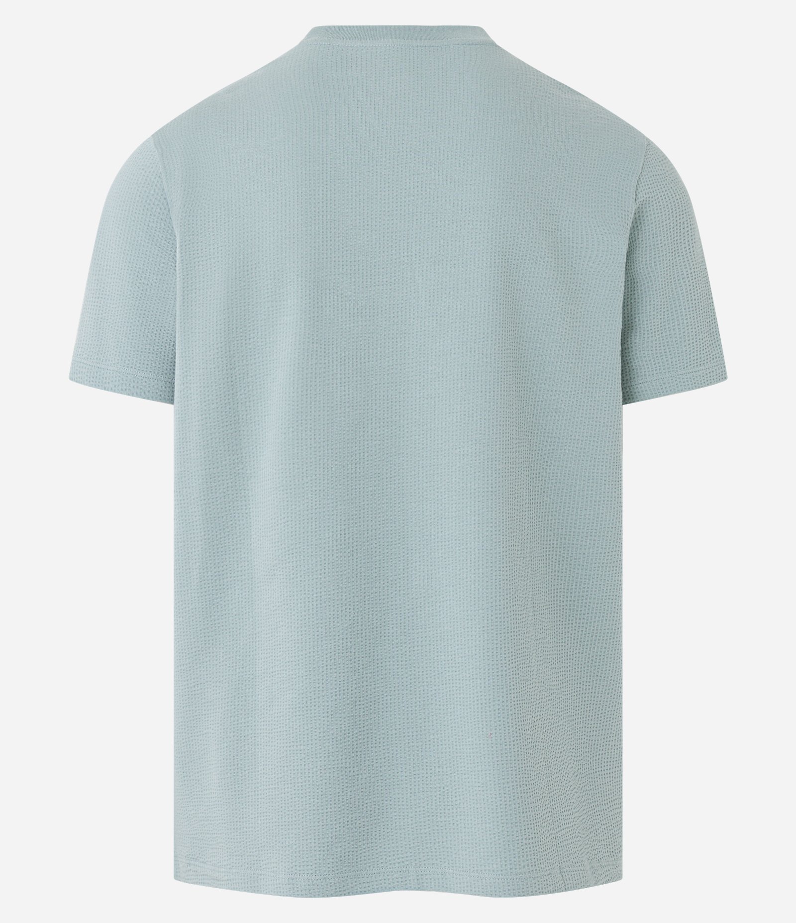 Camiseta Regular em Ana Ruga com Textura e Manga Curta Azul 7
