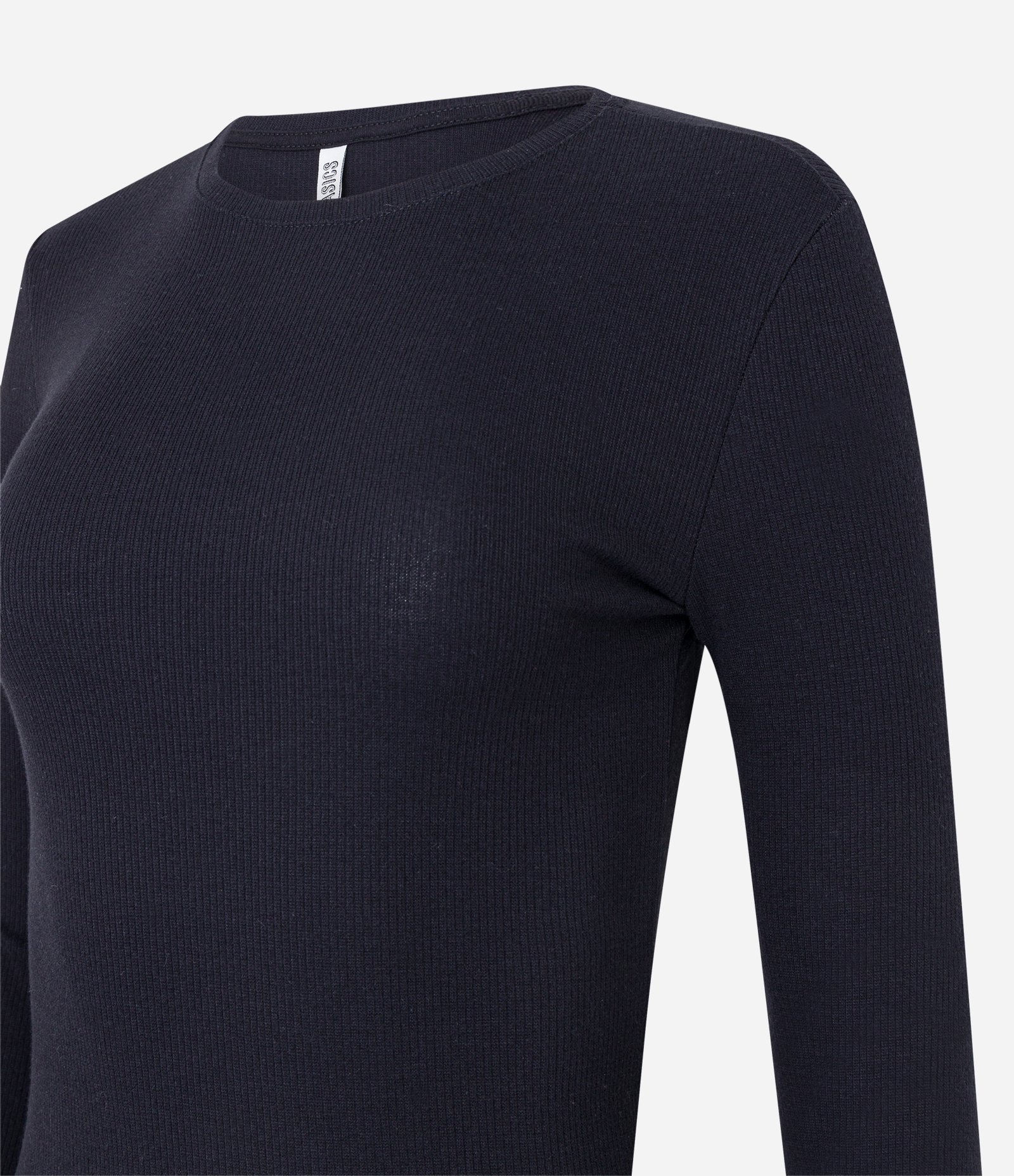 Vestido Midi Básico em Ribana com Manga Longa e Fenda Preto 6