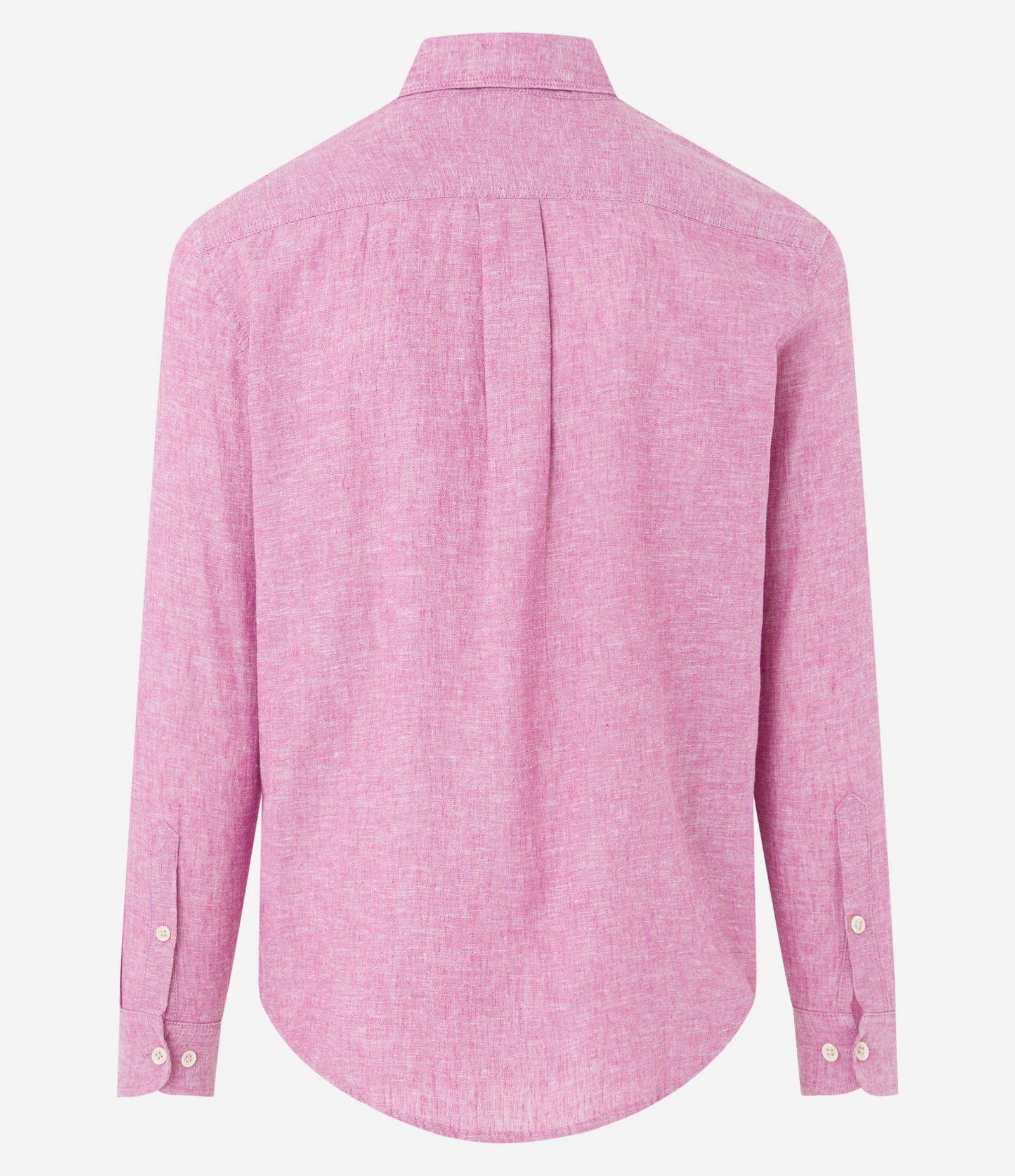 Camisa Regular Básica em Linho com Gola Colarinho Rosa 7