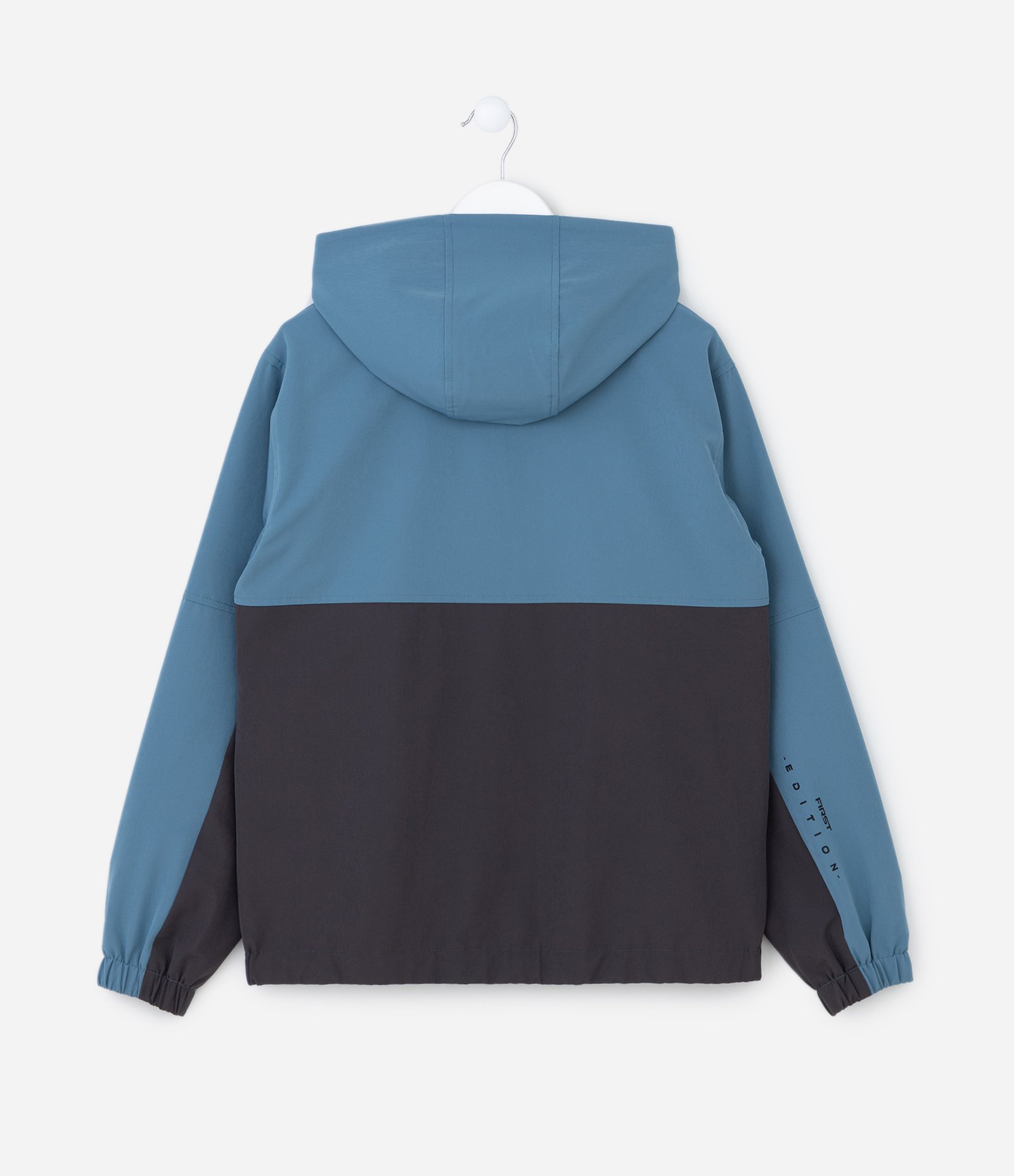 Jaqueta Infantil com Capuz e Recortes - Tam 5 a 14 Anos Azul/Preto 2