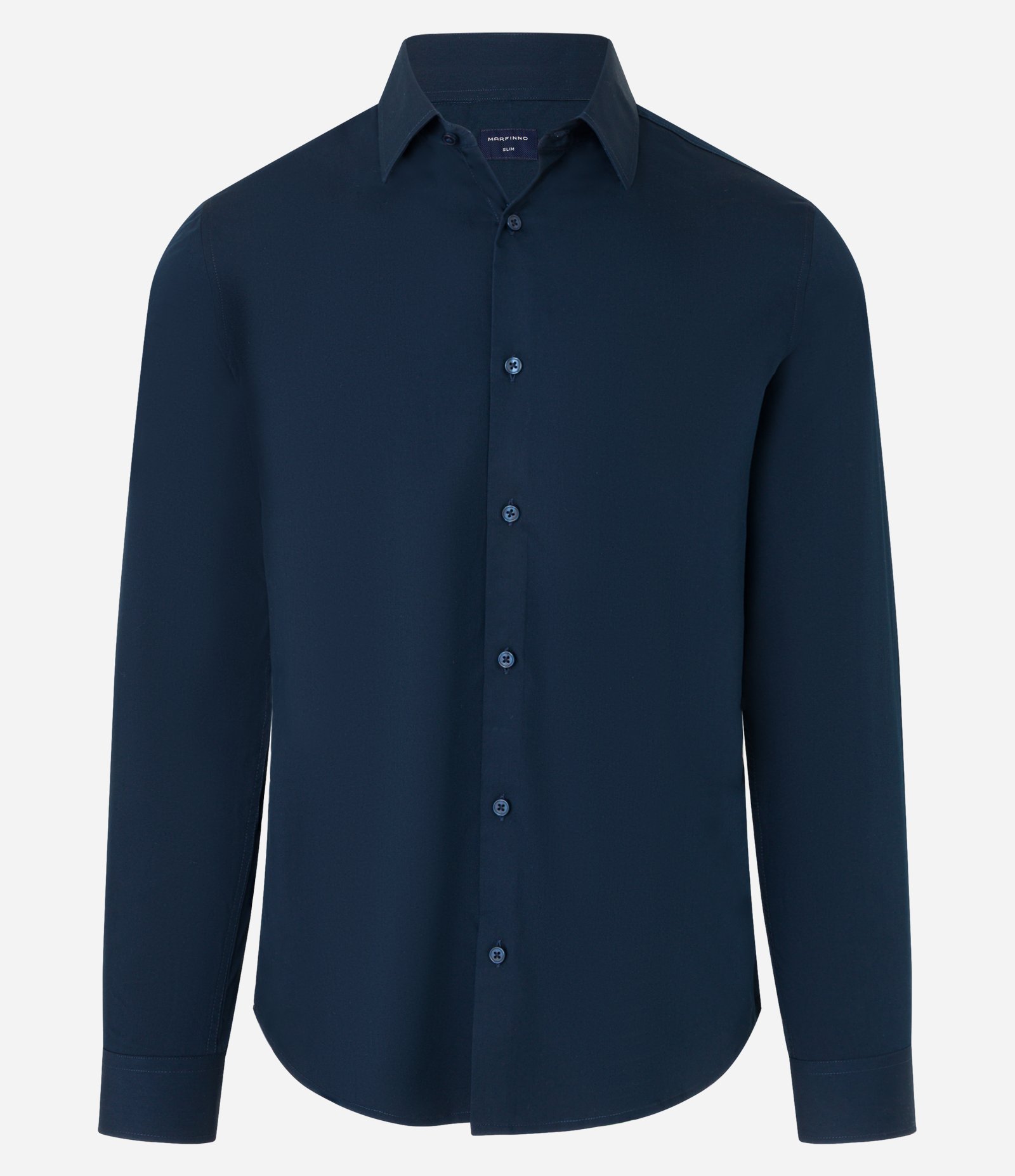 Camisa Slim em Fibra de Bambu Azul Marinho 6