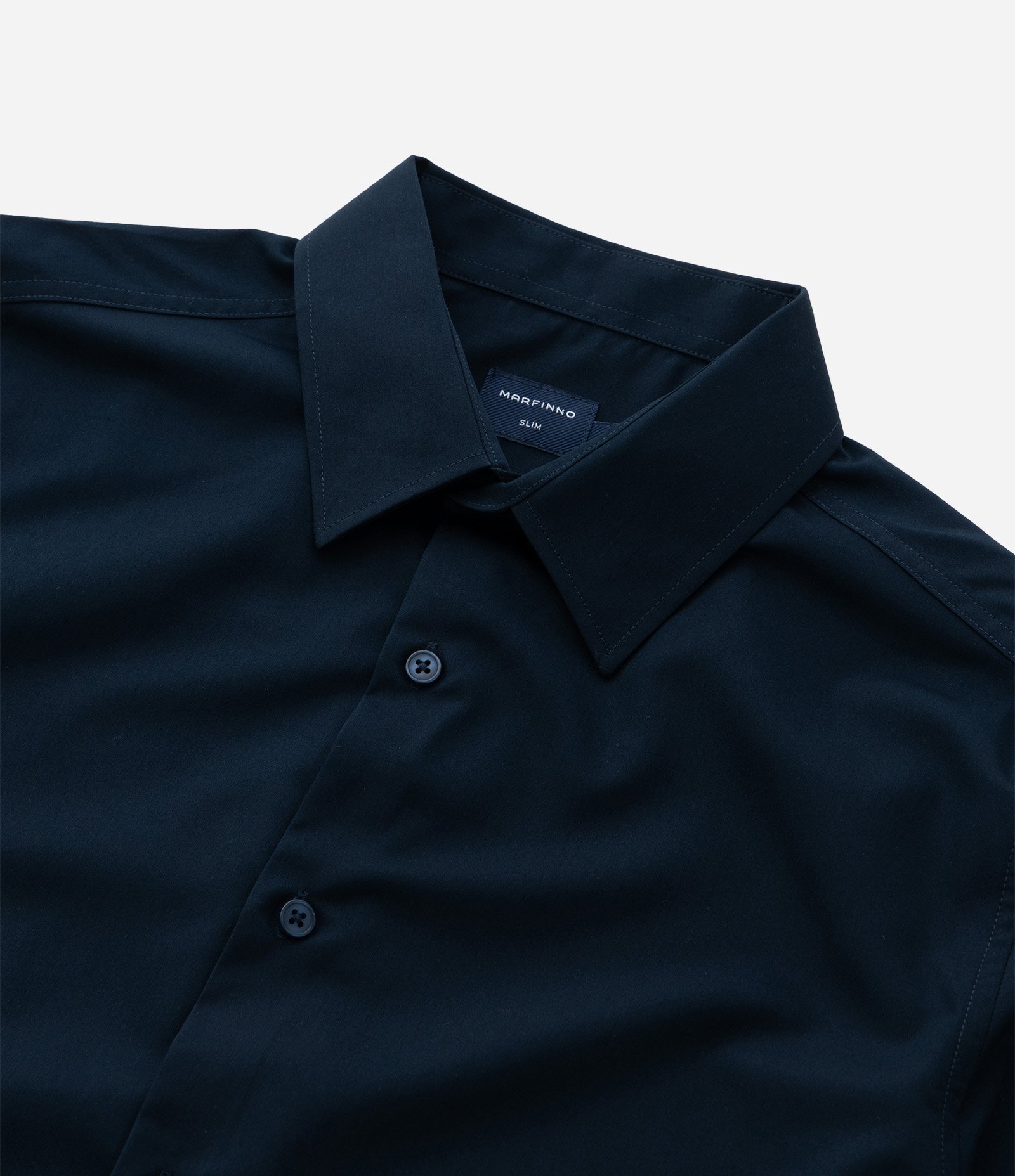 Camisa Slim em Fibra de Bambu Azul Marinho 8