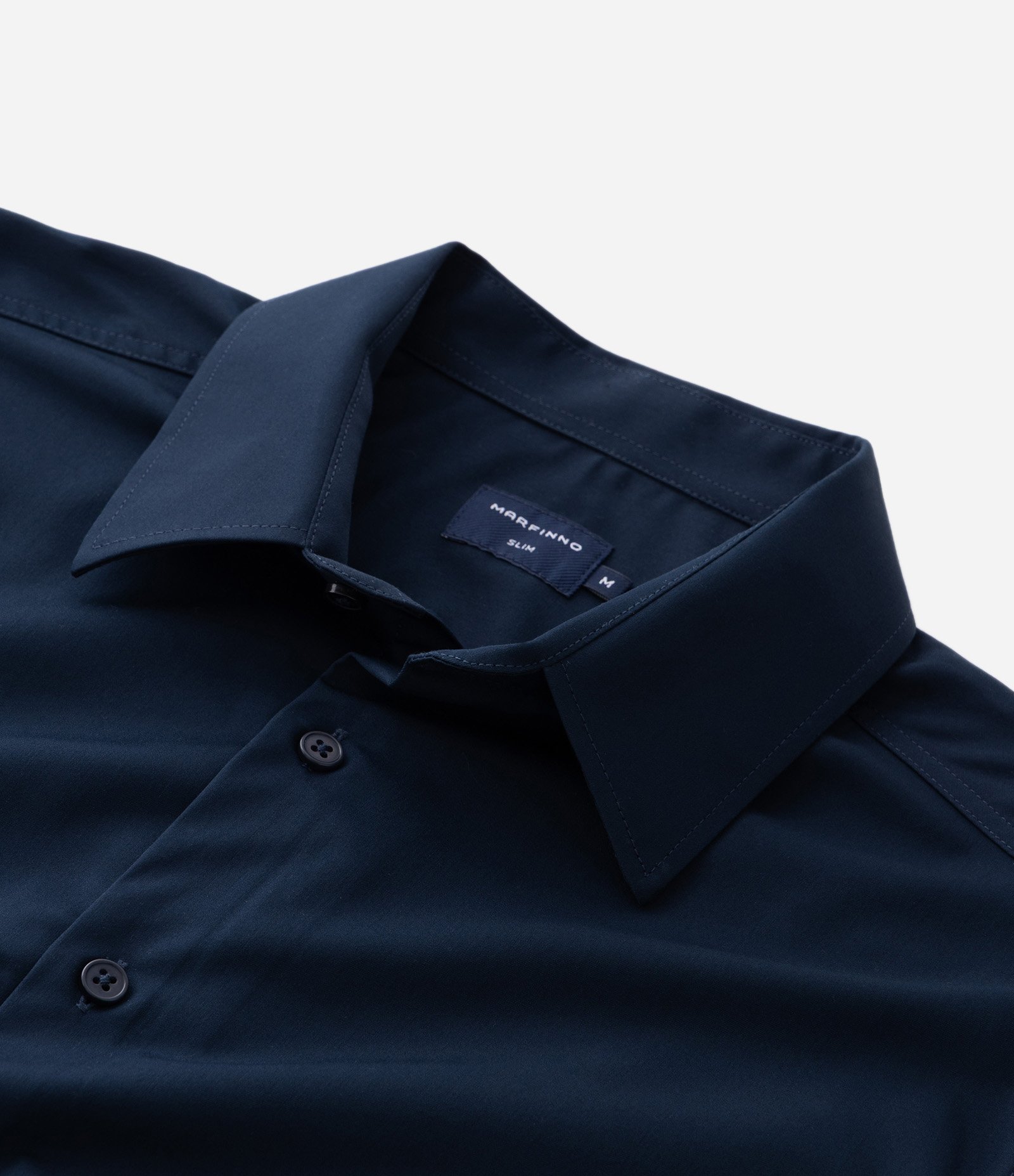 Camisa Slim em Fibra de Bambu Azul Marinho 13