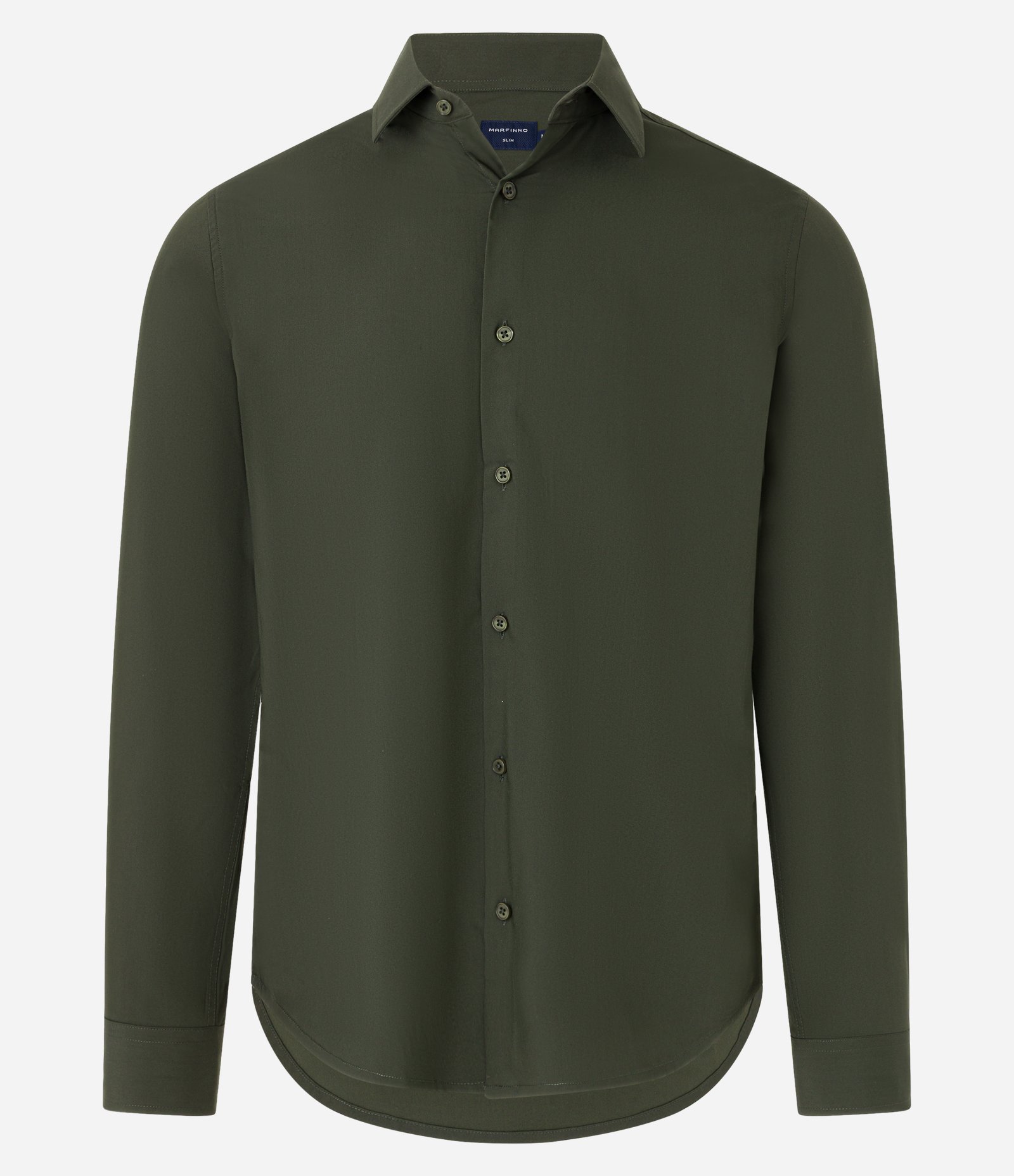 Camisa Slim em Fibra de Bambu Verde Escuro 5