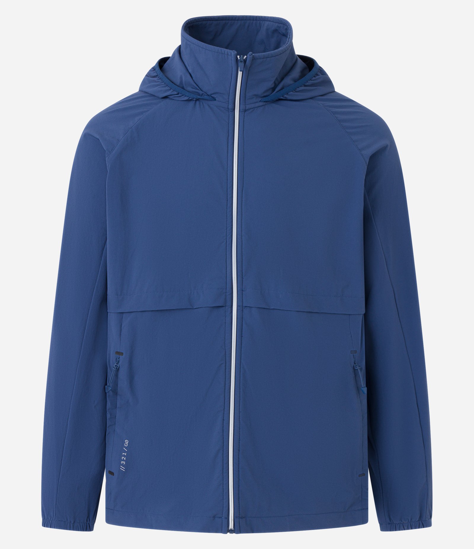 Jaqueta Esportiva com Capuz e Recortes Azul 8