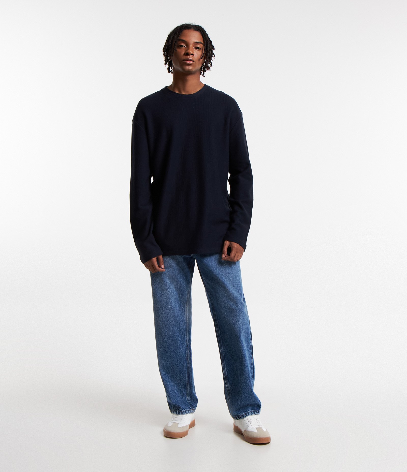 Camiseta Relaxed em Algodão com Textura Chevron 2