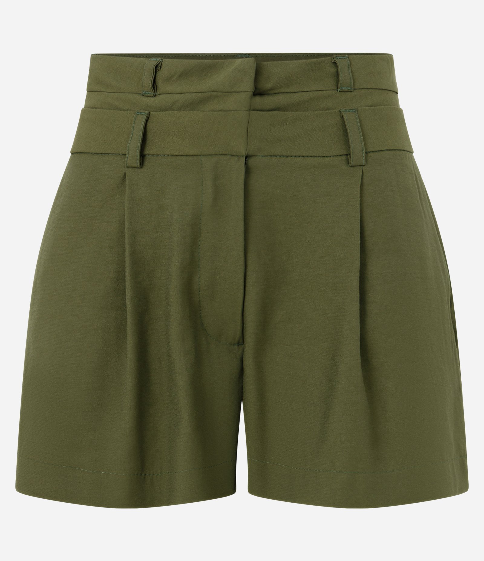 Bermuda em Alfaiataria com Cós Duplo e Pregas Verde 5