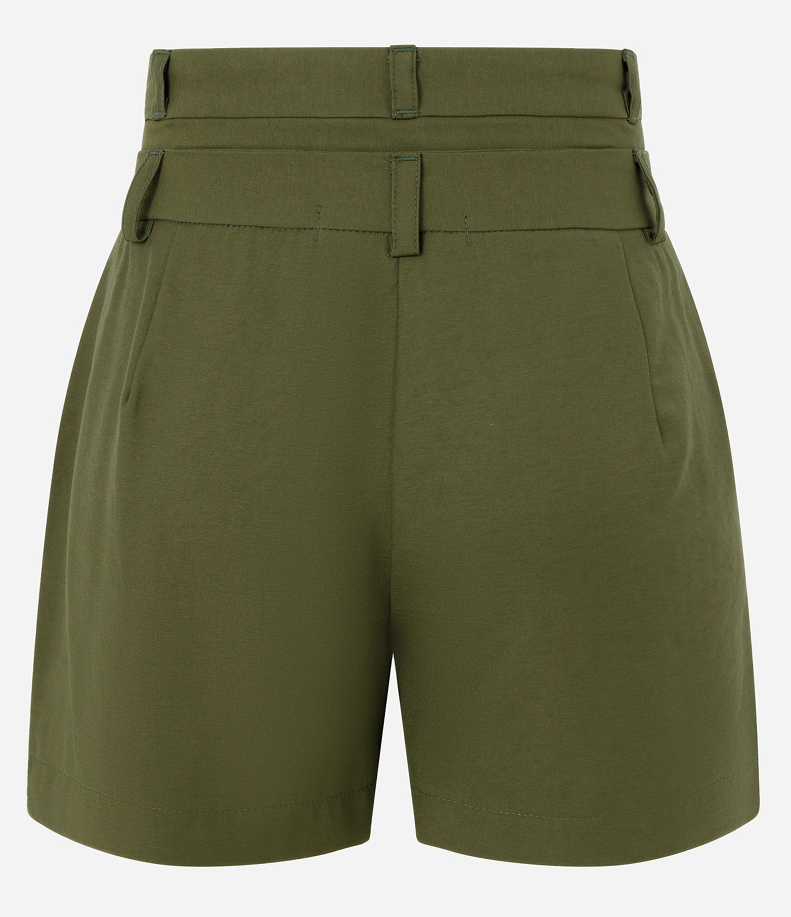 Bermuda em Alfaiataria com Cós Duplo e Pregas Verde 6