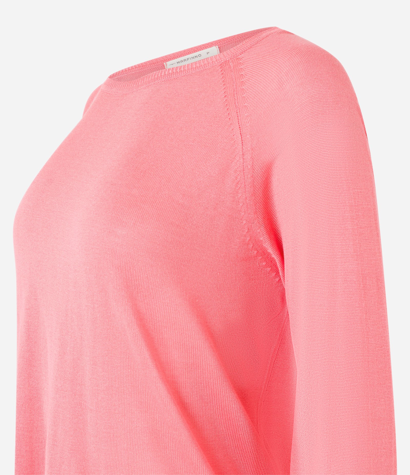 Suéter em Tricô com Gola Redonda Coral 6