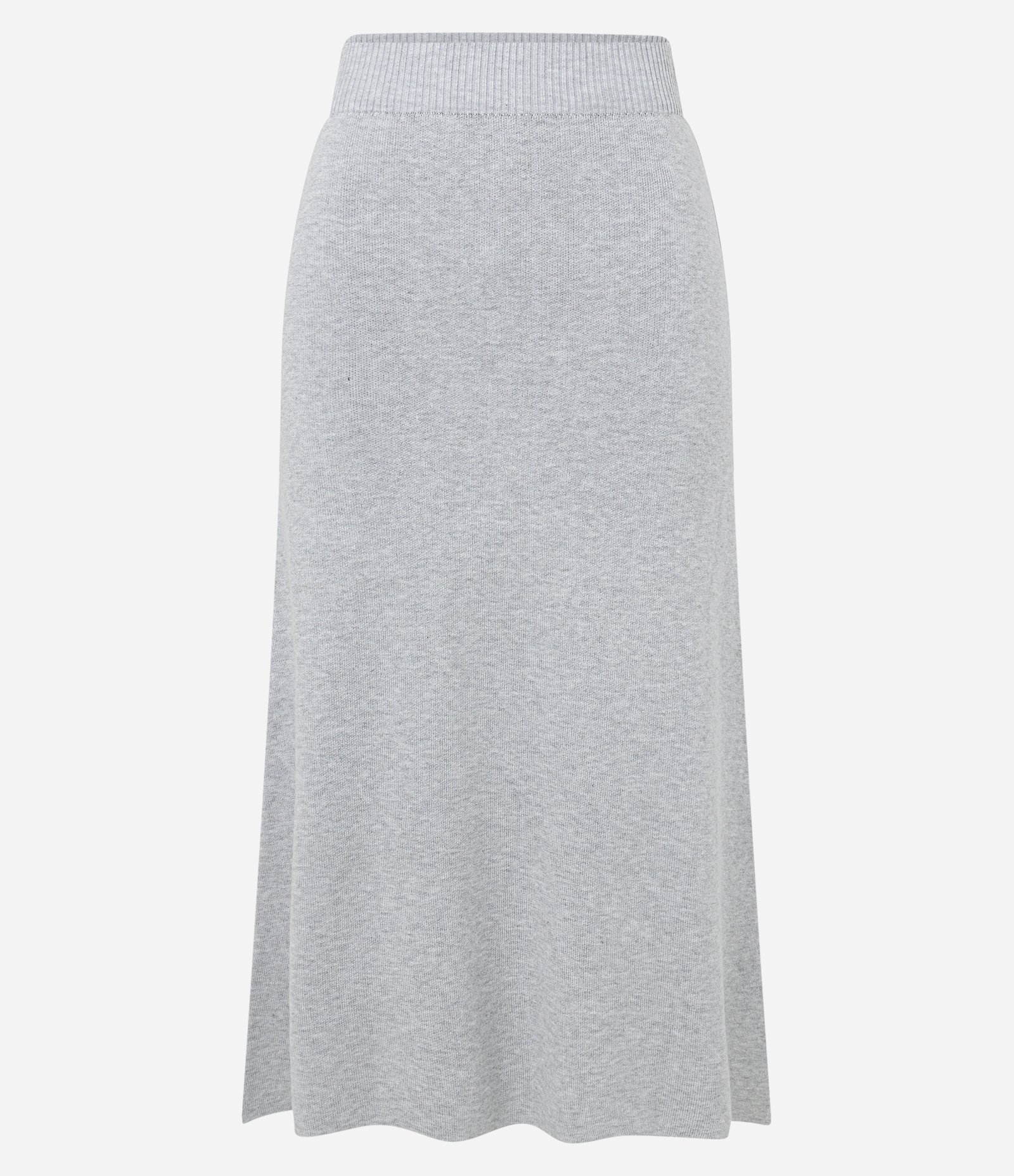 Saia Midi Evase em Viscose com Cós Elástico Cinza 5