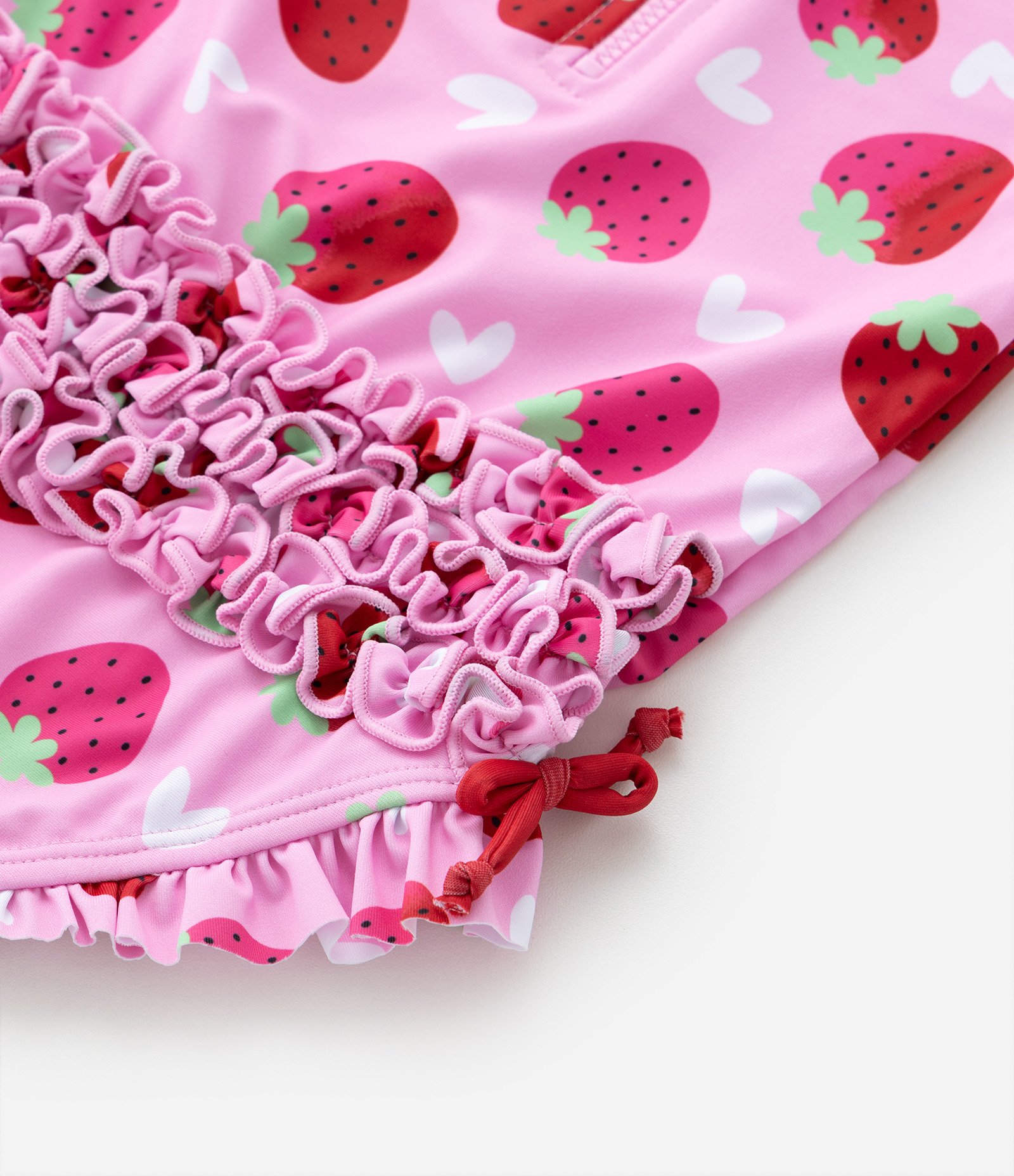 Maiô Infantil com Estampa Morangos e Proteção UV - Tam 1 a 4 anos Rosa 4