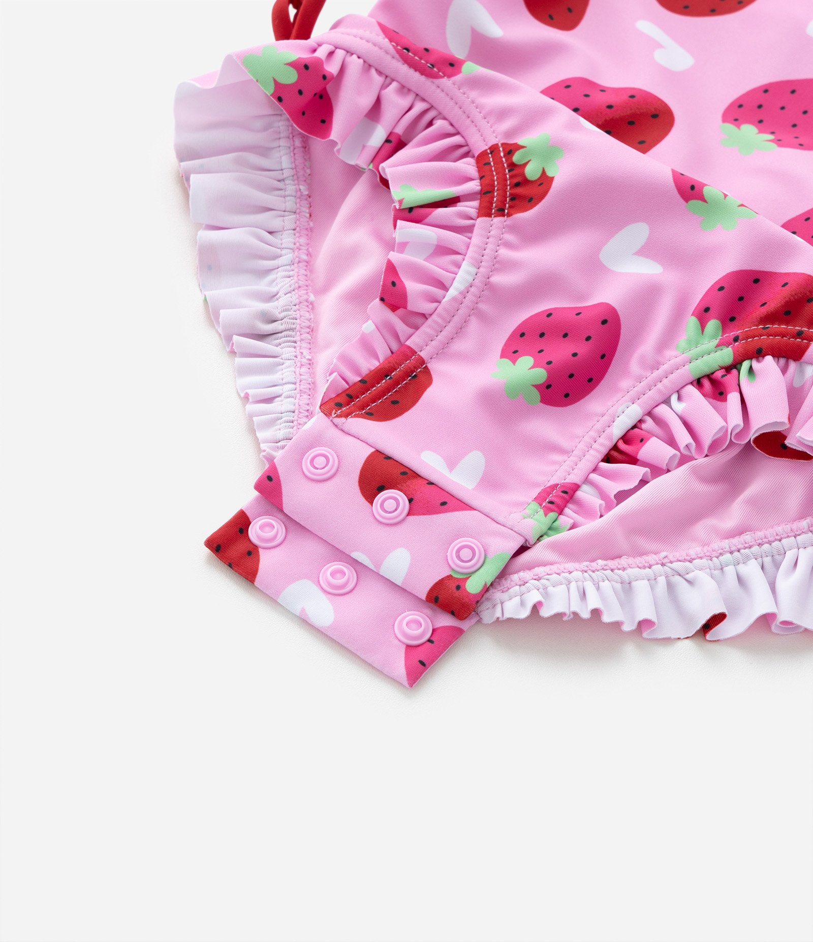 Maiô Infantil com Estampa Morangos e Proteção UV - Tam 1 a 4 anos Rosa 6