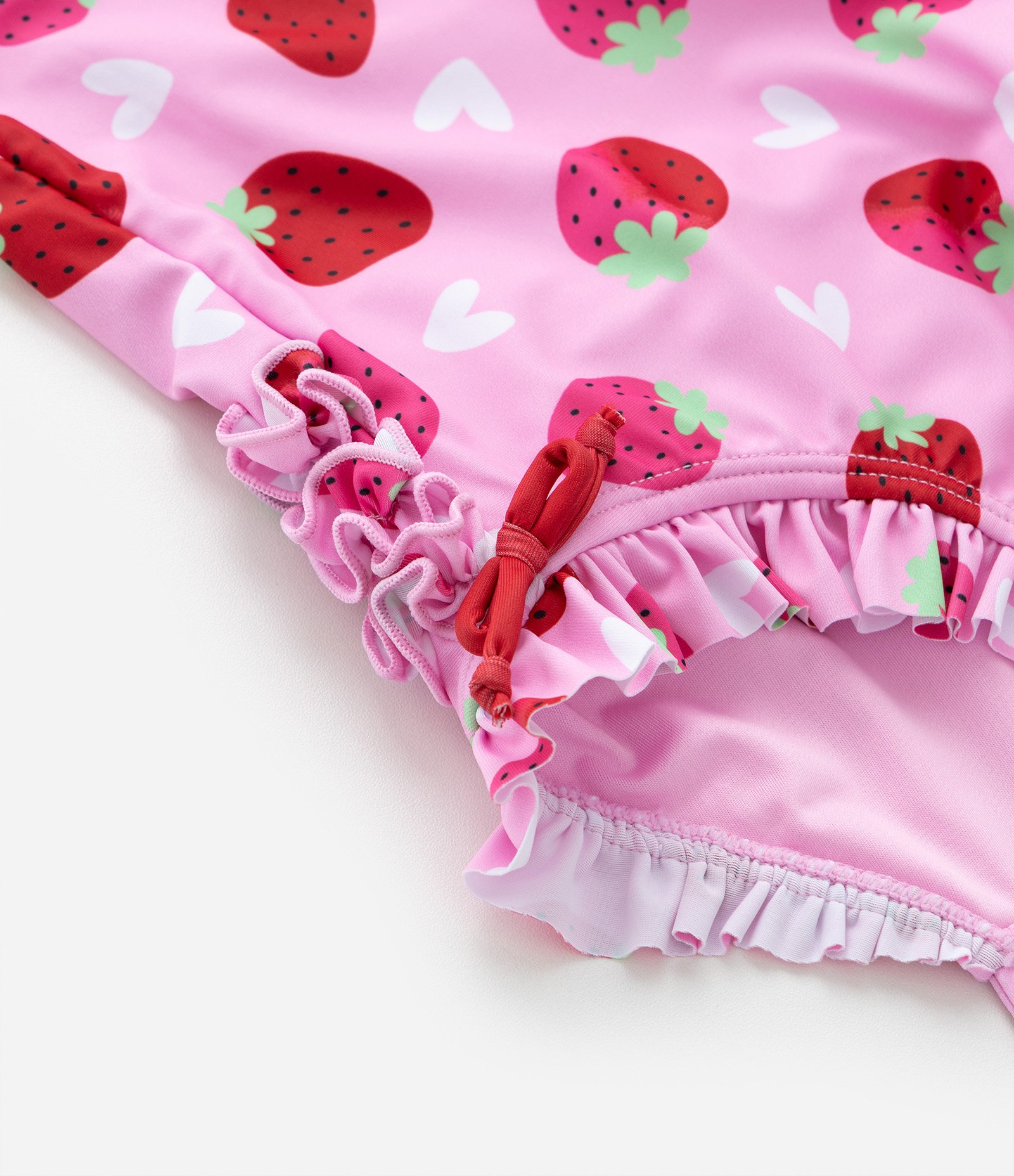 Maiô Infantil com Estampa Morangos e Proteção UV - Tam 1 a 4 anos Rosa 7