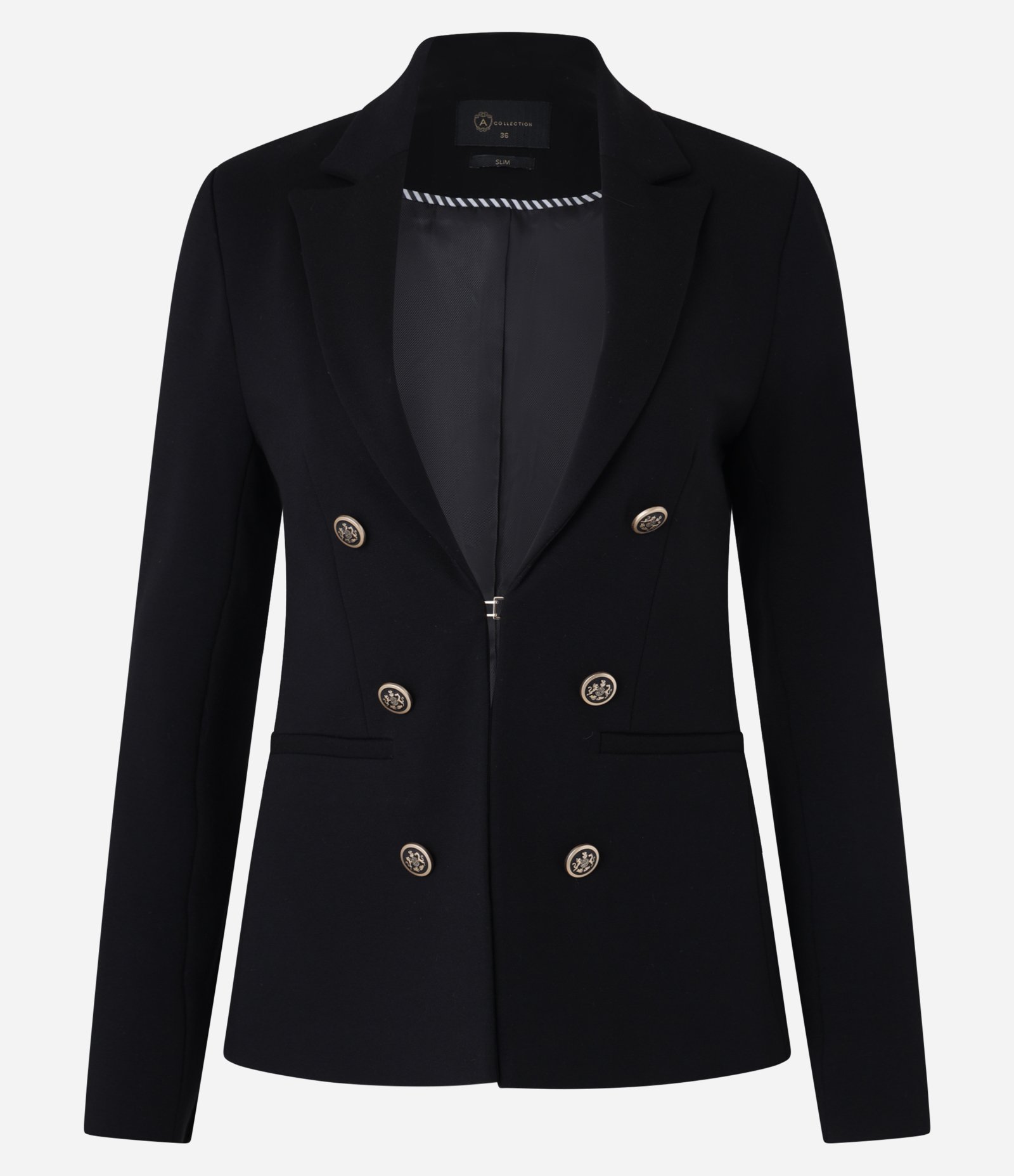 Blazer Alfaiatado em Ponto Roma com Botões Brasão Preto 5