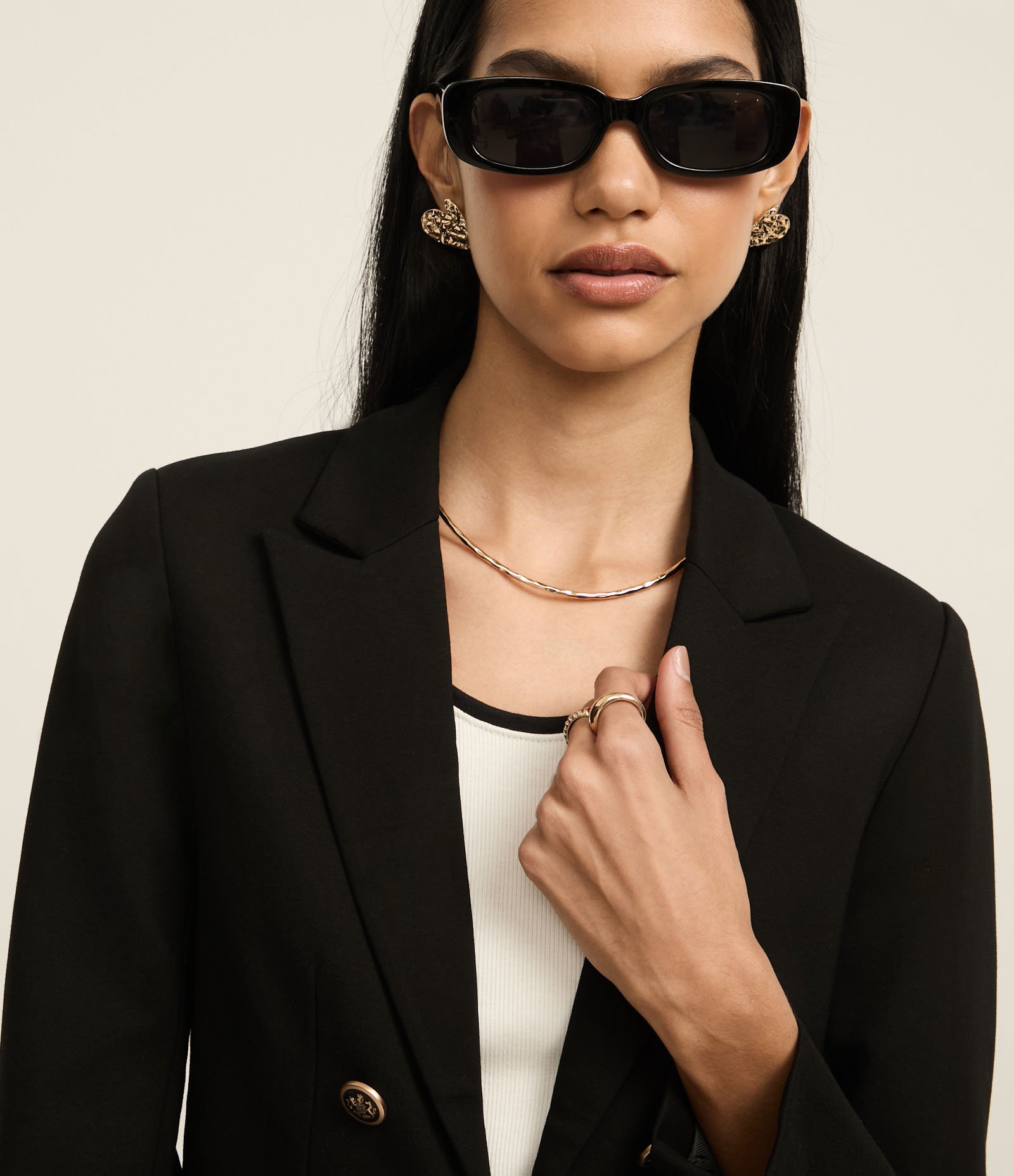 Blazer Alfaiatado em Ponto Roma com Botões Brasão Preto 4