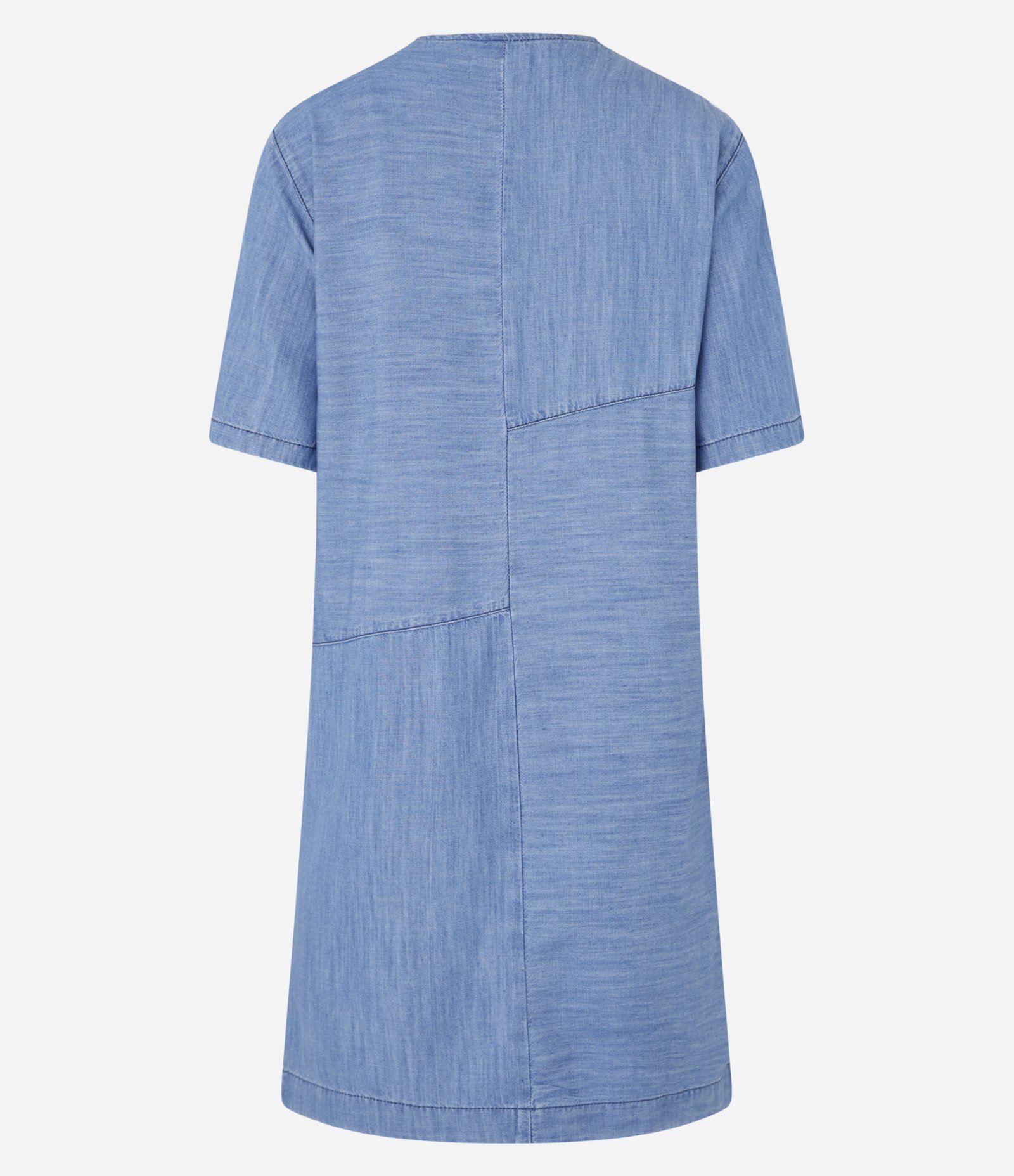 Vestido em Jeans Decote com Amarração e Detalhes em Recortes Azul 6