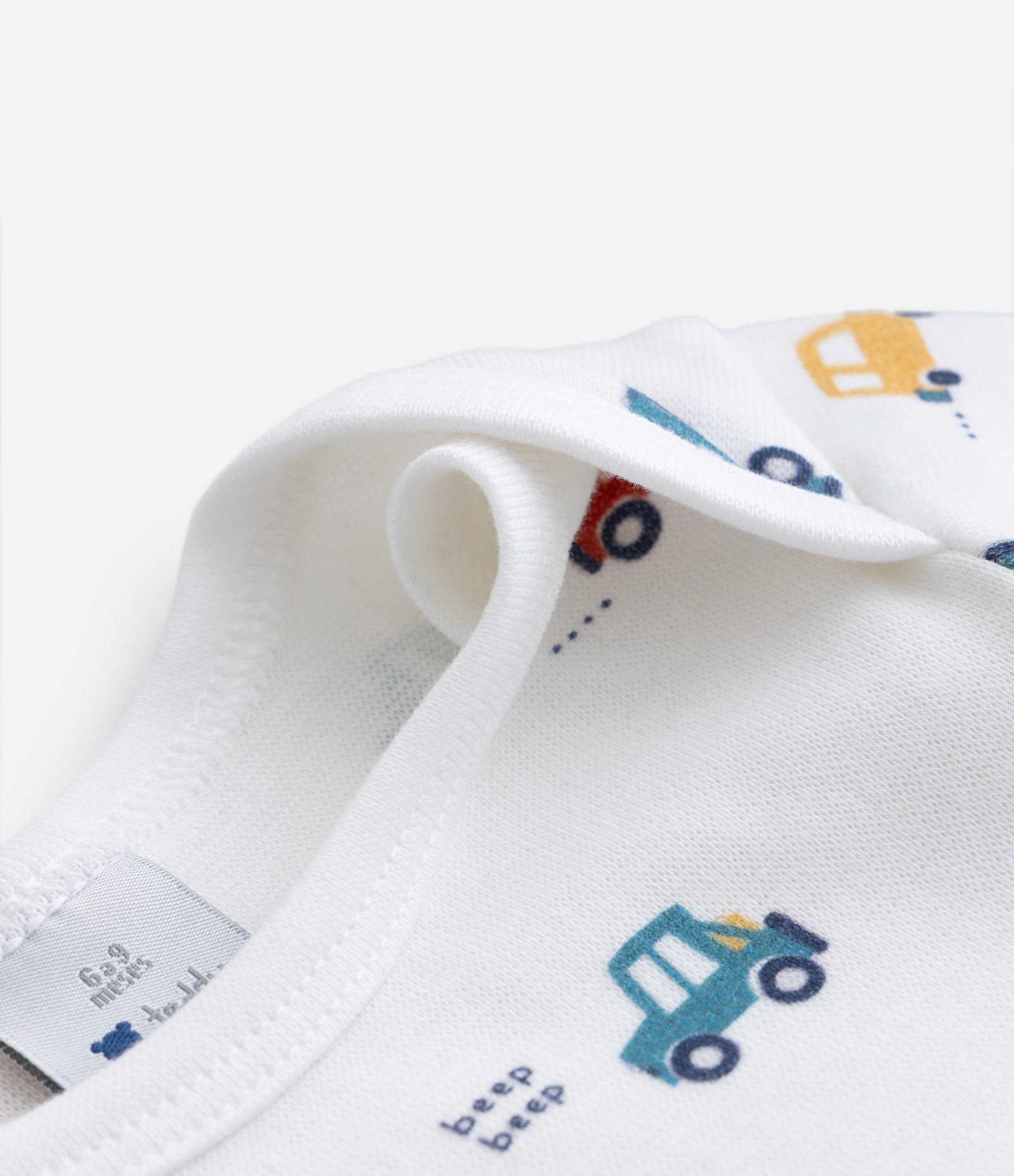 Body Longo Infantil com Estampa de Carrinhos - Tam RN a 24 meses Branco 5