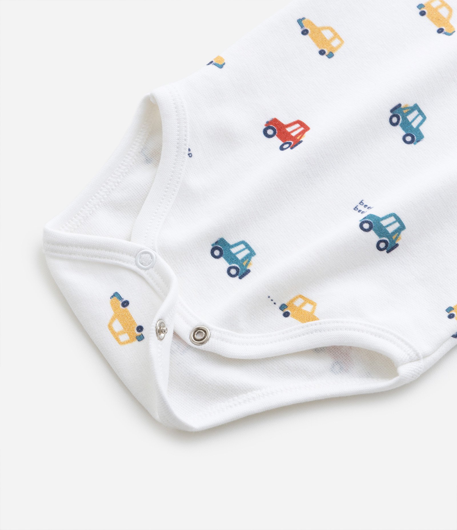 Body Longo Infantil com Estampa de Carrinhos - Tam RN a 24 meses Branco 6