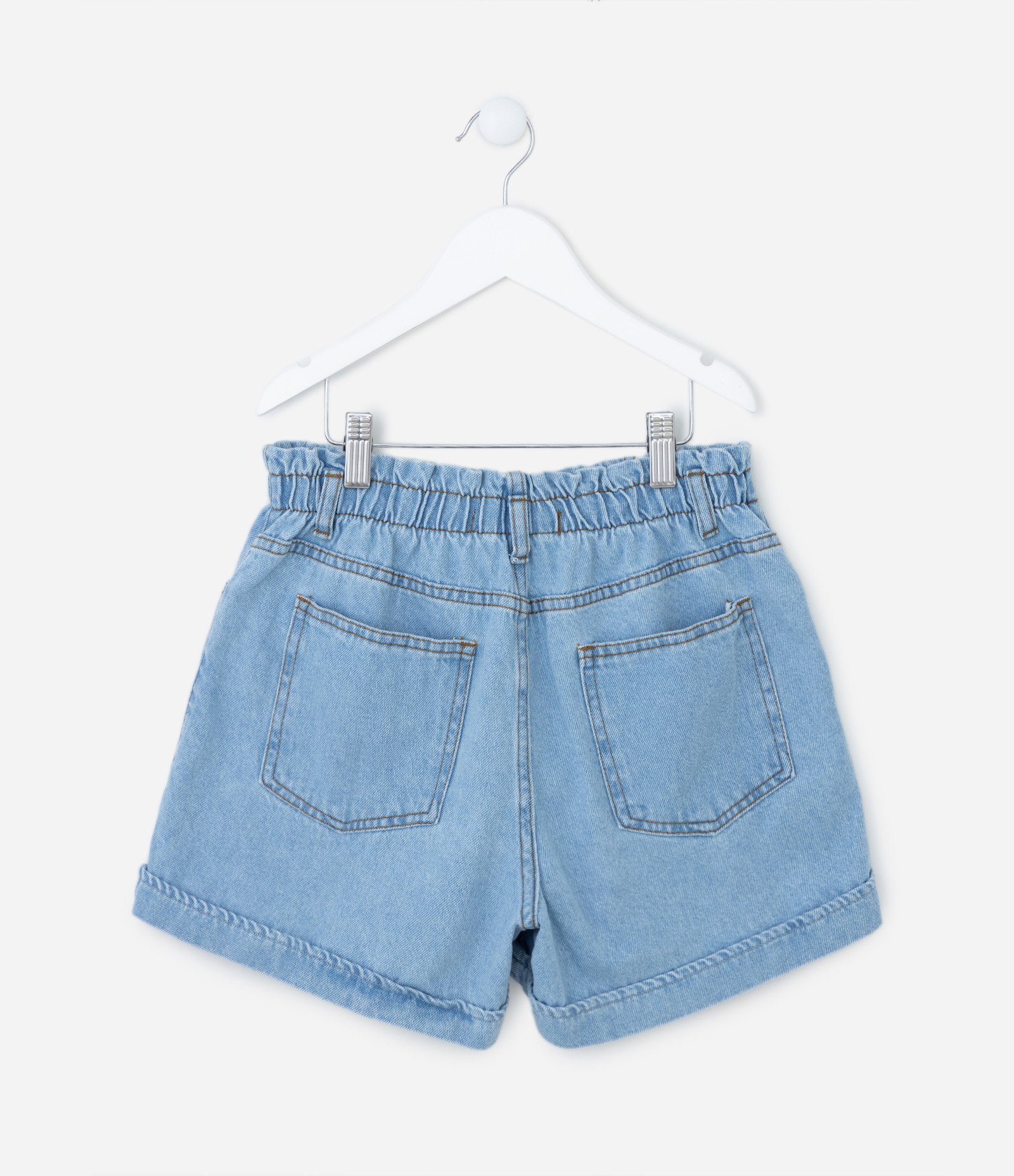 Short Infantil Em Jeans Bordado Margaridas Tam A Anos Azul