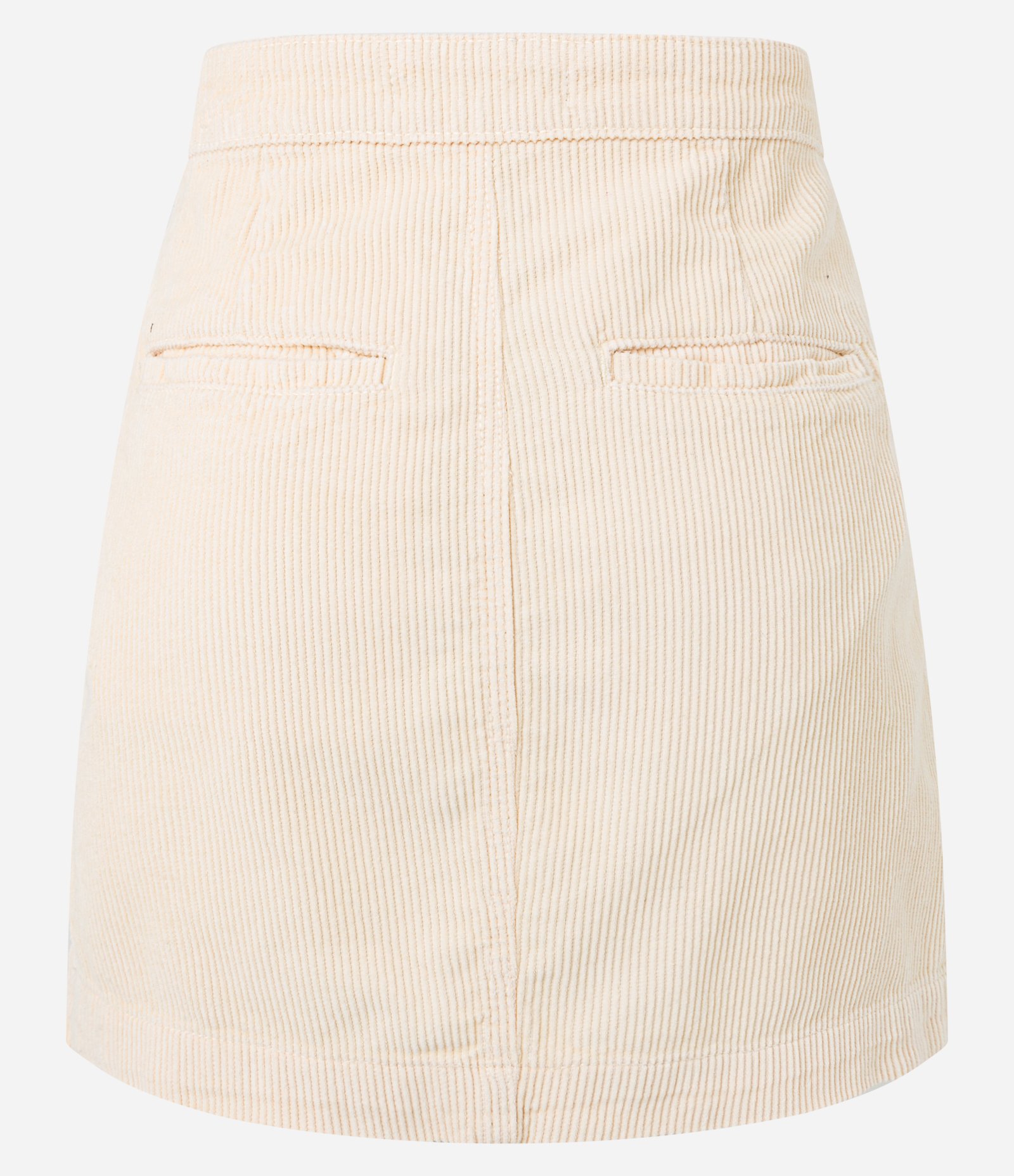 Saia Curta em Veludo Cotele e Recortes Bege 7