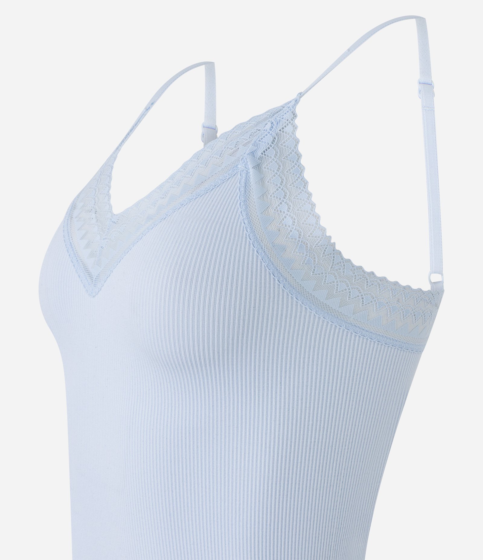 Camisete com Textura Canelada e Sem Costura Azul 6