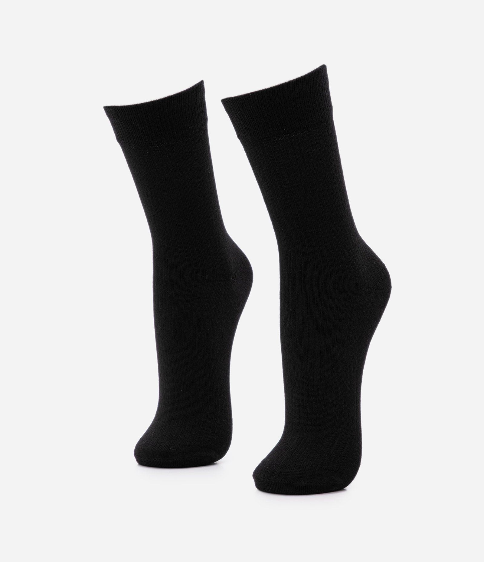 Meia Cano Médio em Viscose Texturizada Preto 1