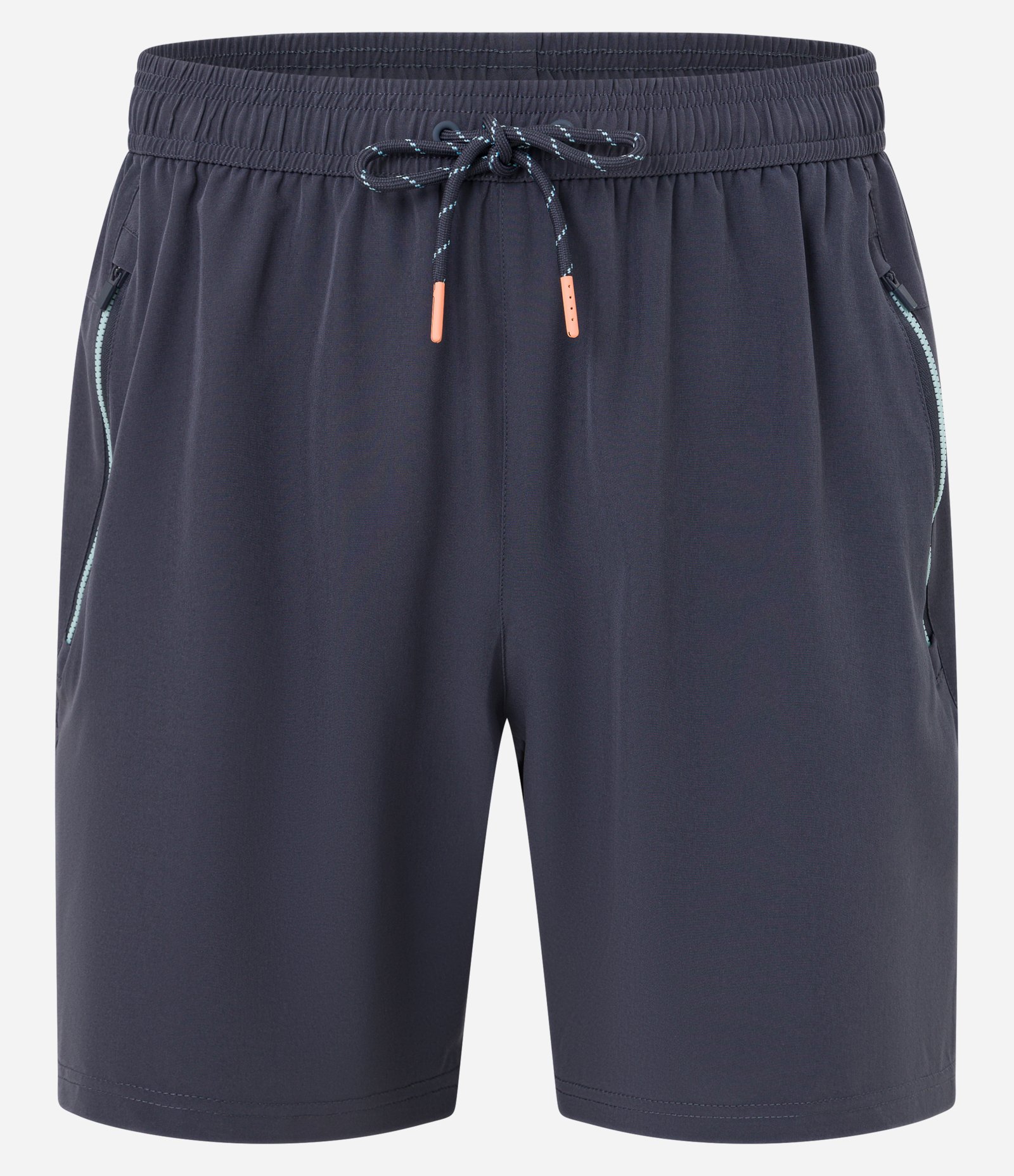 Bermuda Esportiva com Blocos de Cor e Bolsos com Zíper Cinza 7