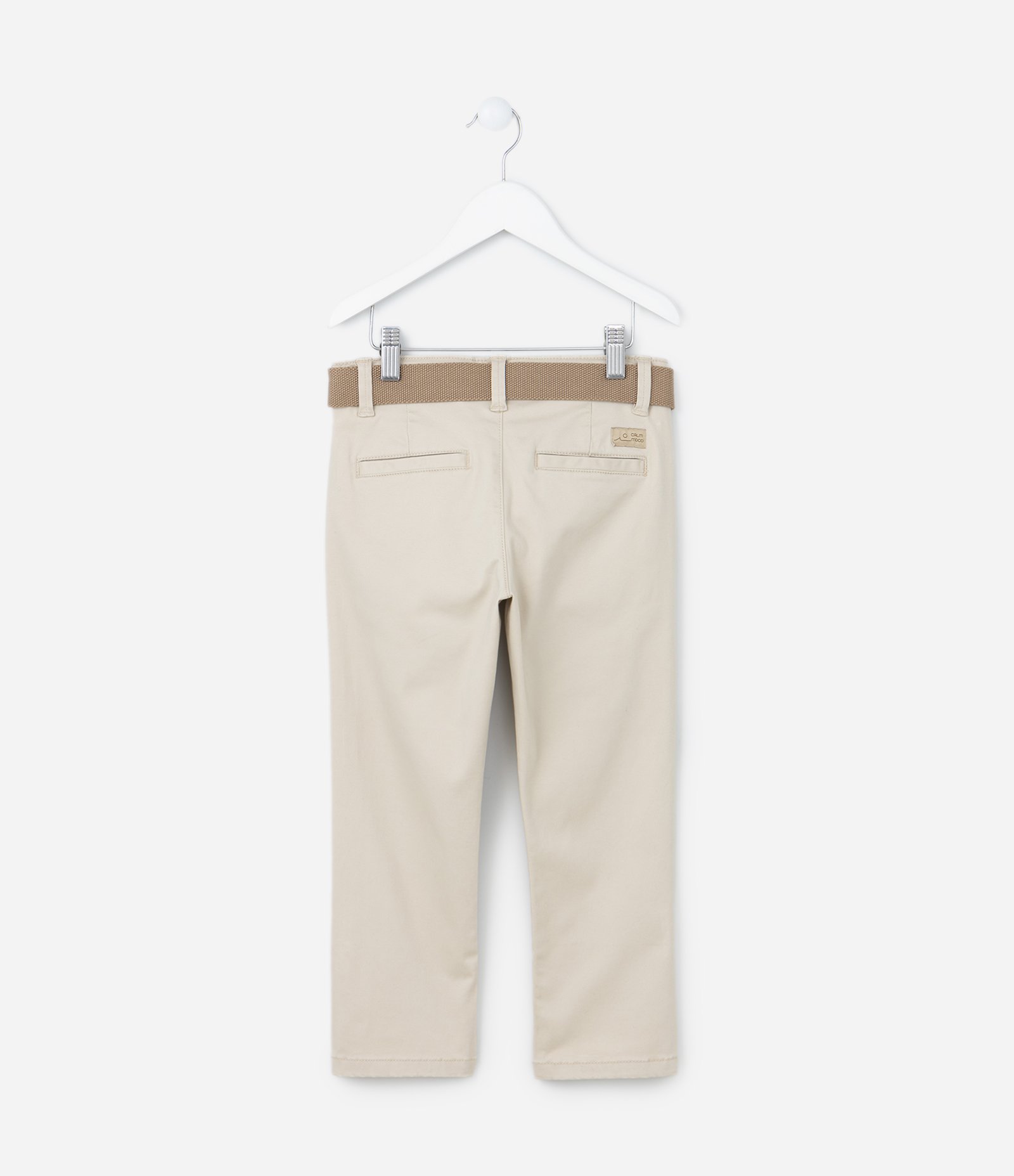 Calça Infantil em Sarja com Cinto - Tam 5 a 14 Anos Off White 2