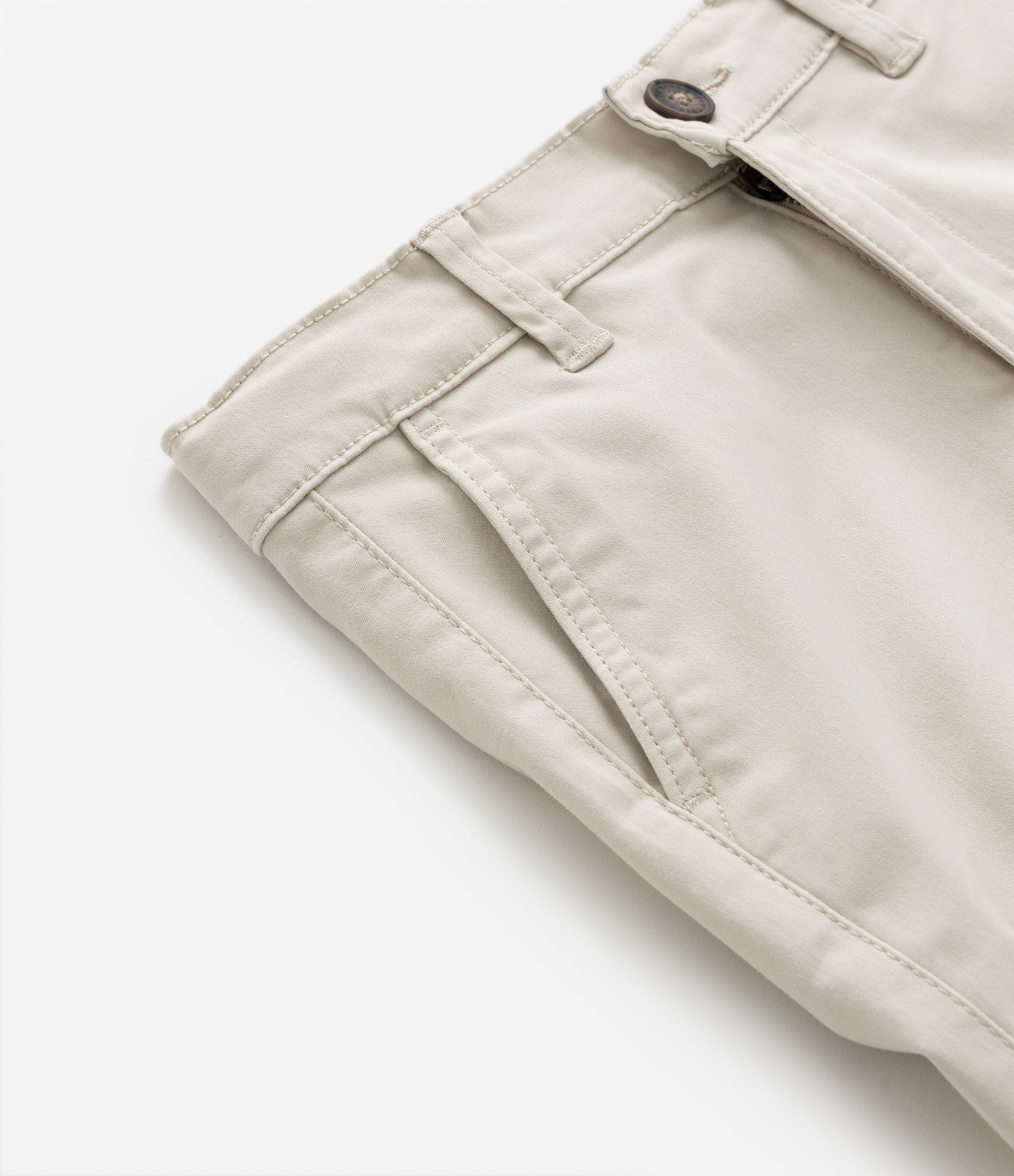 Calça Infantil em Sarja com Cinto - Tam 5 a 14 Anos Off White 3