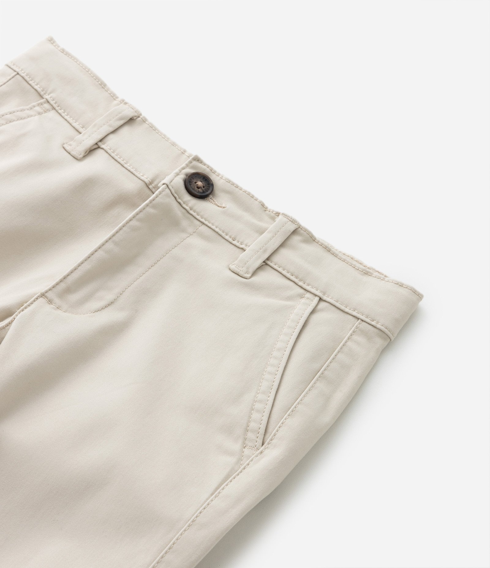 Calça Infantil em Sarja com Cinto - Tam 5 a 14 Anos Off White 4