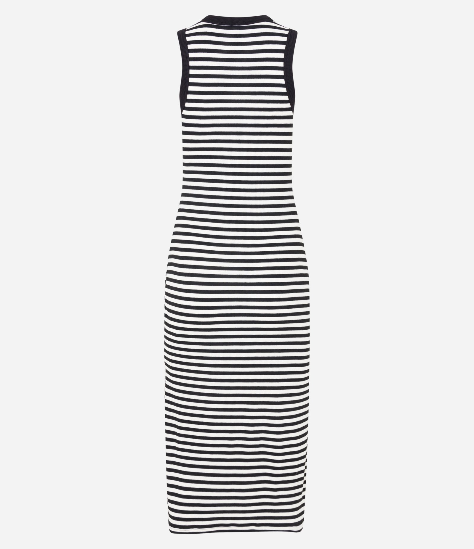 Vestido Regata Midi Listrado em Ribana Branco/Preto 7