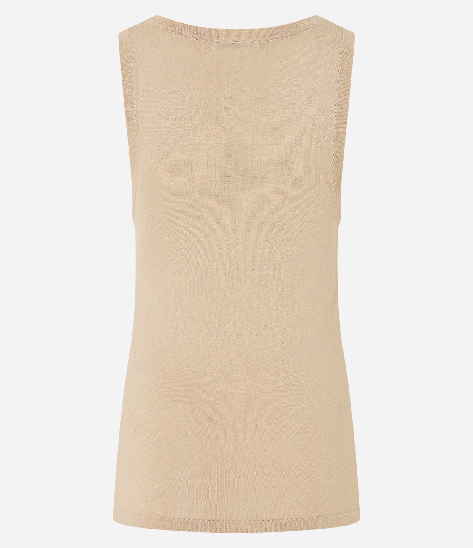 Blusa Sem Manga em Tricô Leve com Gola U 6