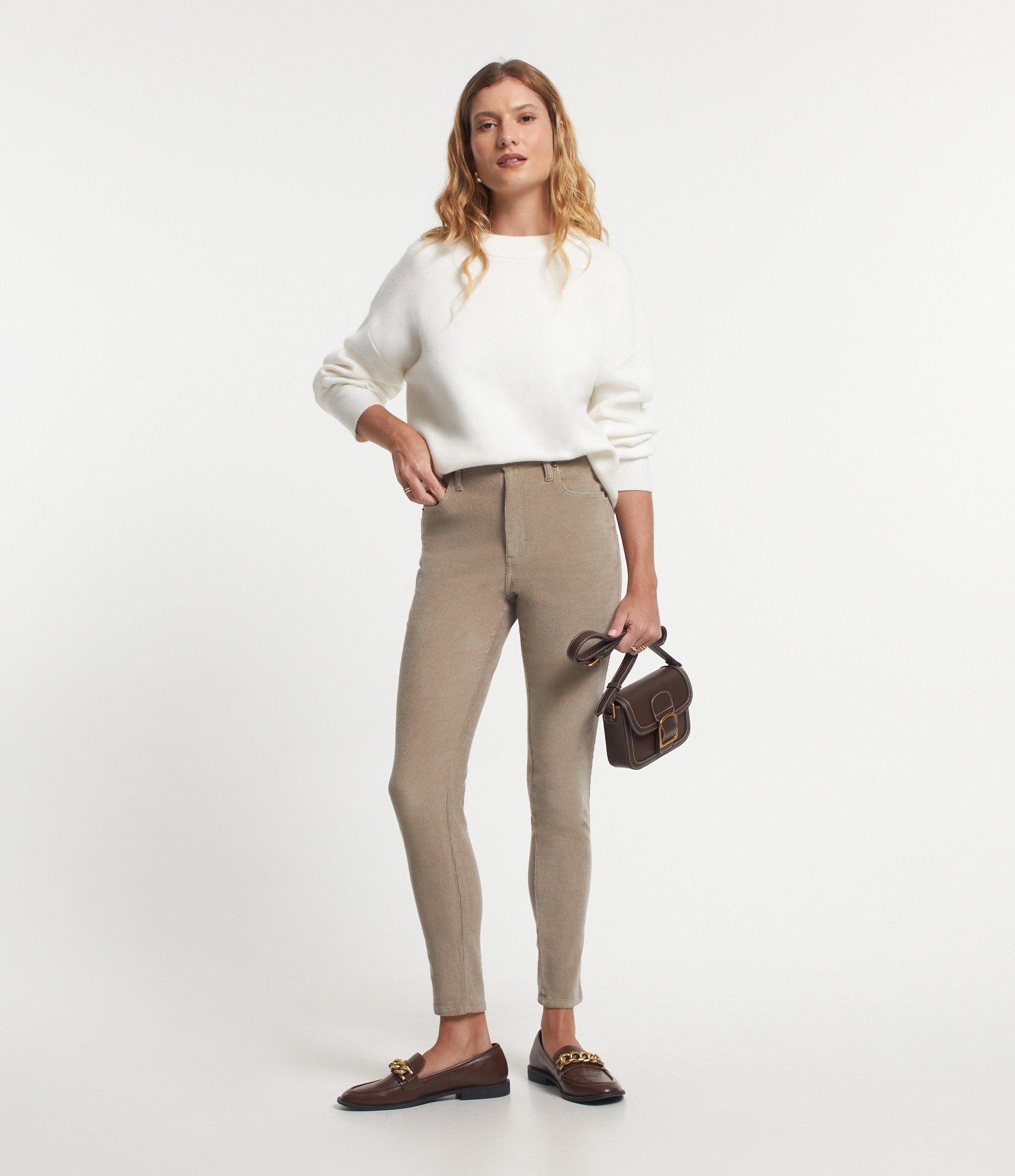 Calça Skinny em Veludo Cotelê 1