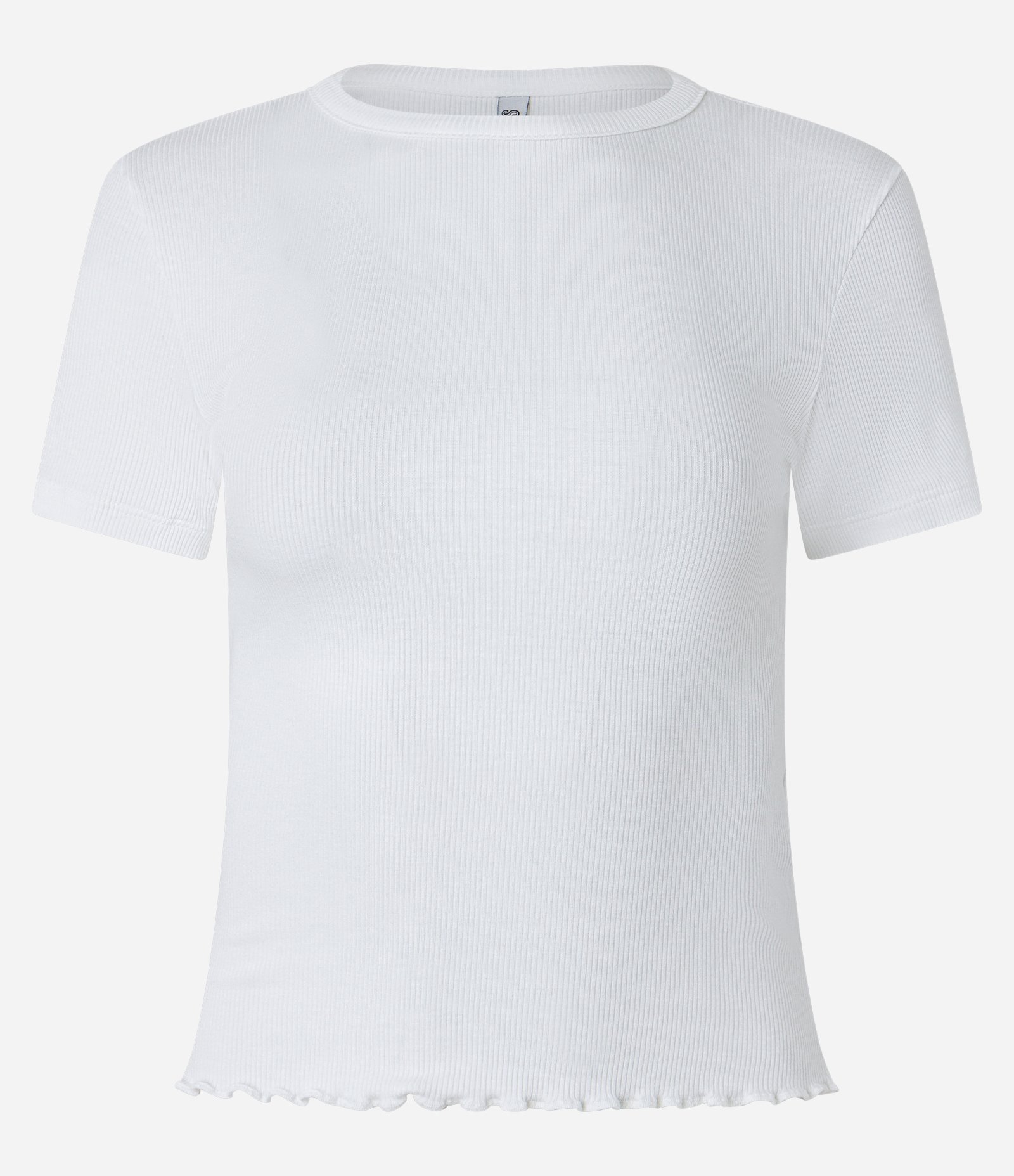 Blusa Básica Texturizada em Viscose com Acabamento Frufru Branco 4