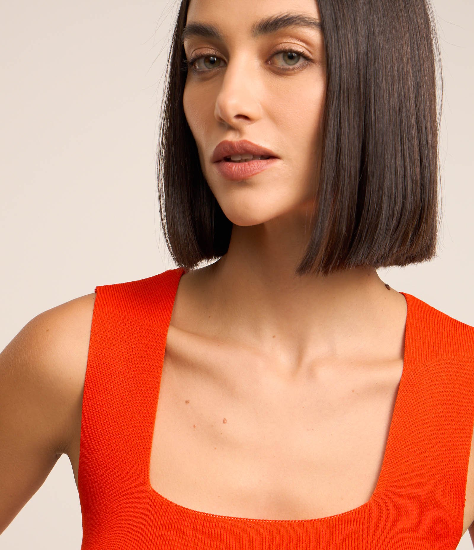 Blusa em Tricô com Decote Quadrado 5