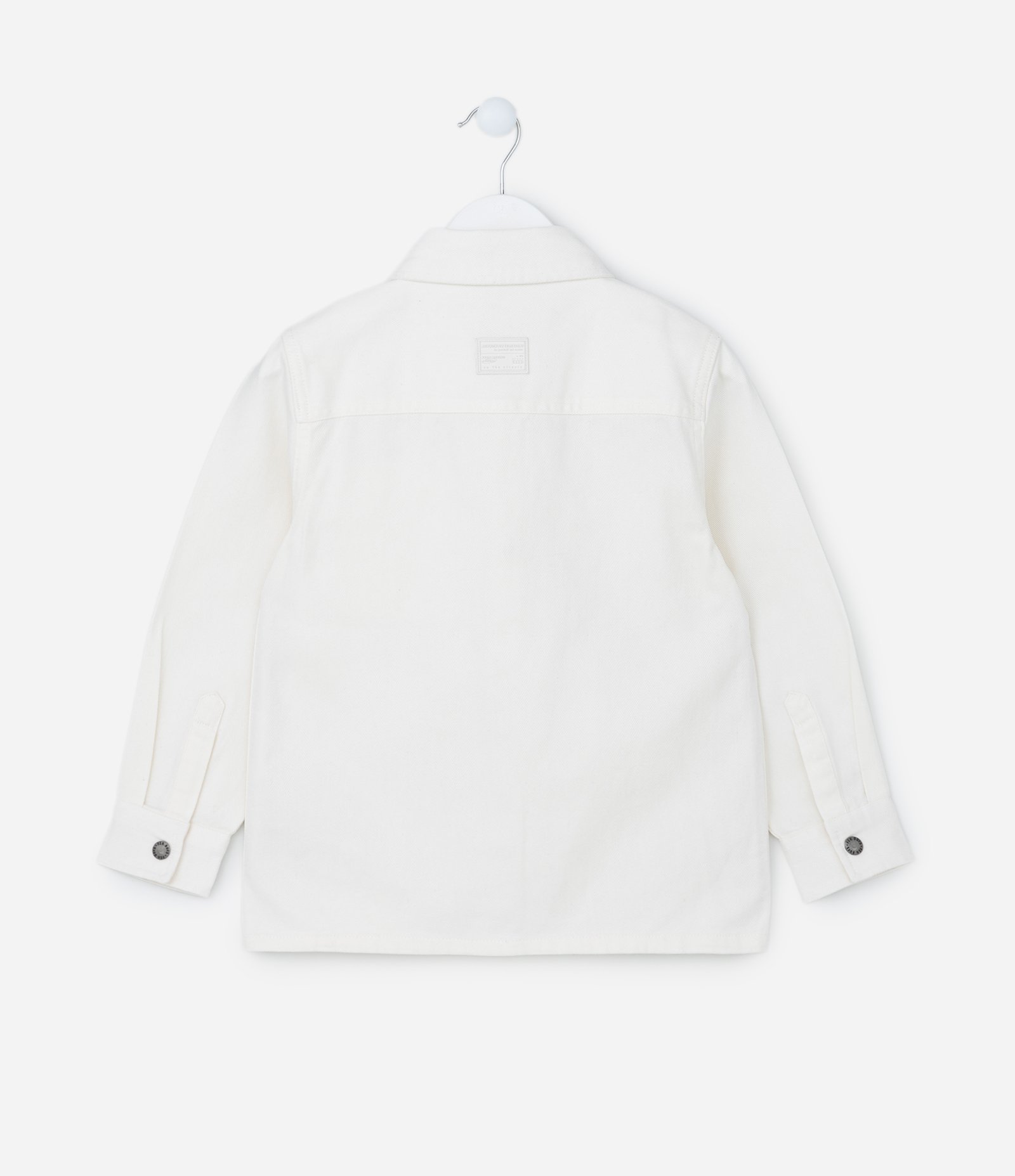 Camisa Infantil em Jeans com Bolsinho - Tam 5 a 14 Anos Branco Neve 2