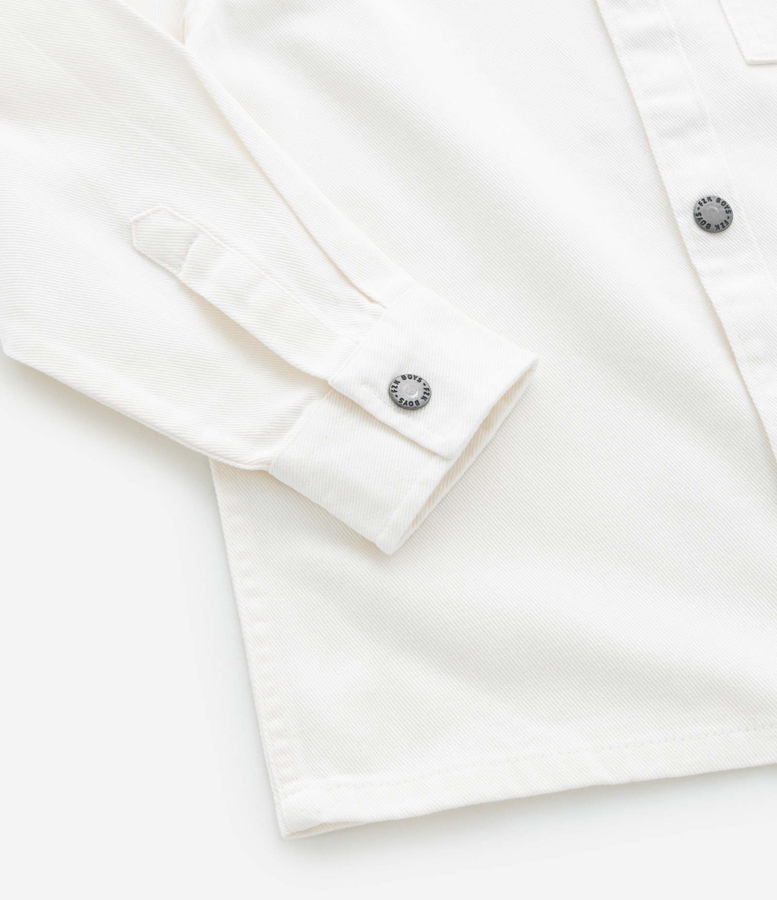 Camisa Infantil em Jeans com Bolsinho - Tam 5 a 14 Anos Branco Neve 4