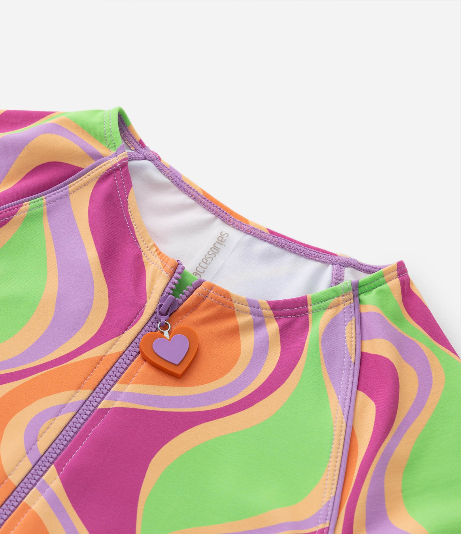 Biquíni Cropped Infantil com Estampa Ondas e Proteção UV - Tam 5 a 14 anos Multicores 3