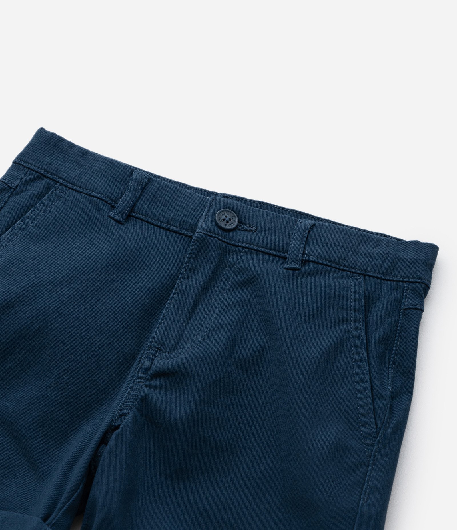 Bermuda Infantil em Sarja com Barra Dobrada - Tam 5 a 14 anos Azul 5