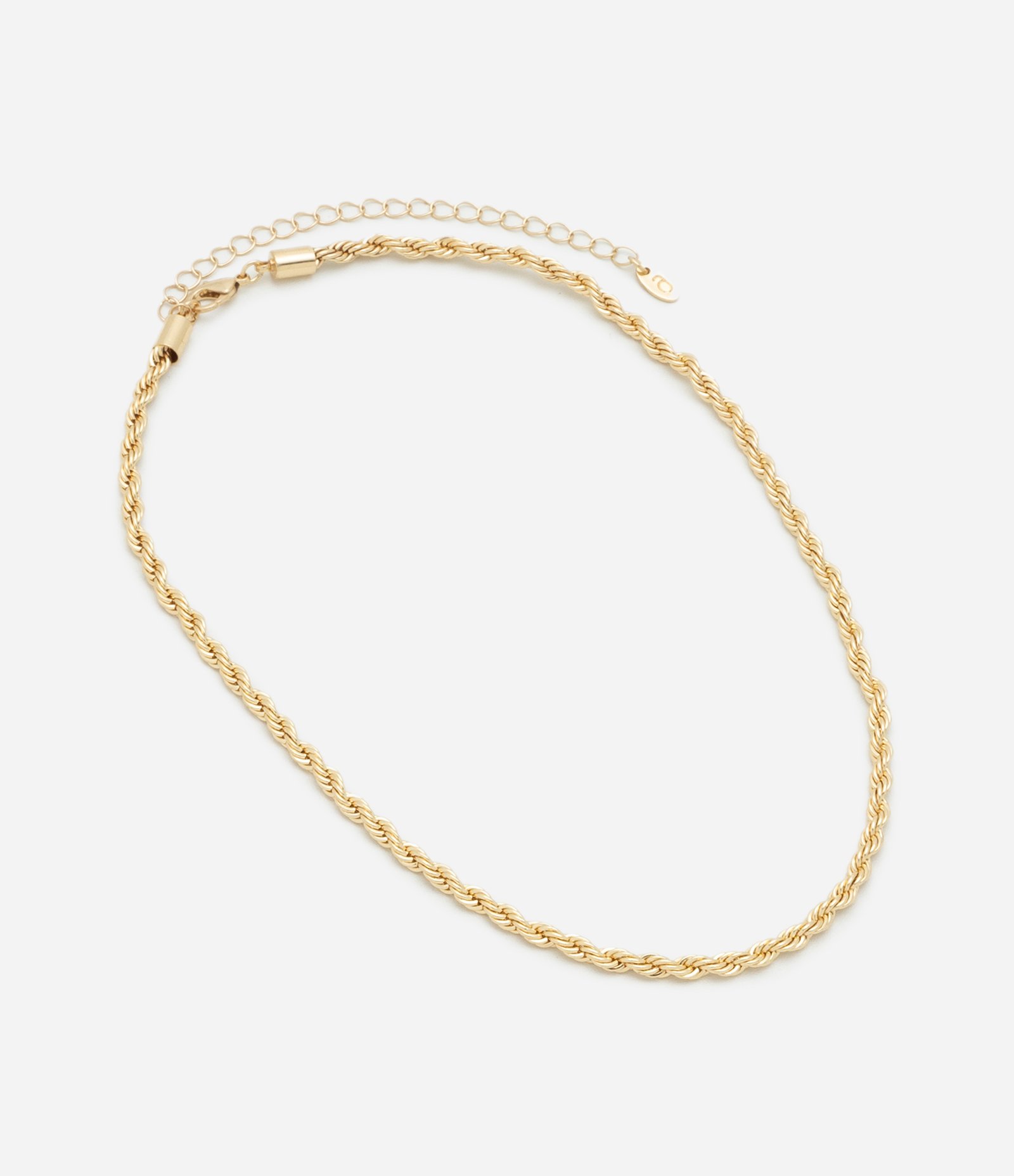 Colar Curto em Metal com Cordão Baiano Fino Dourado 2