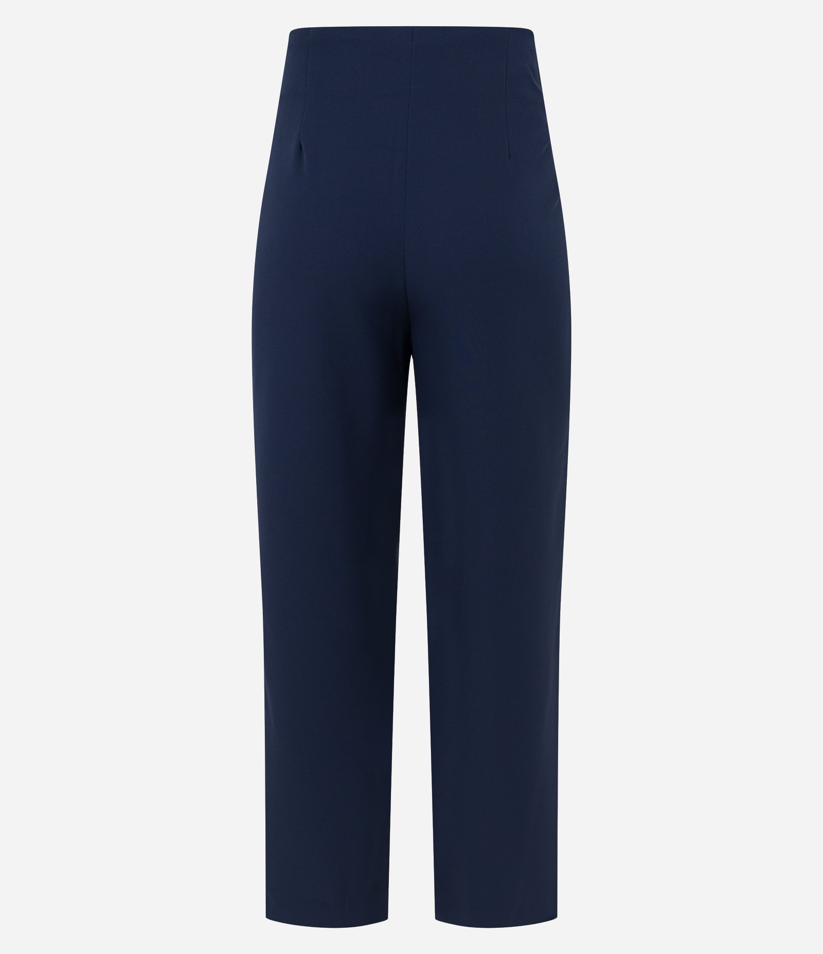 Calça Cenoura Alfaiatada com Botão Decorado no Cós Azul Marinho 5